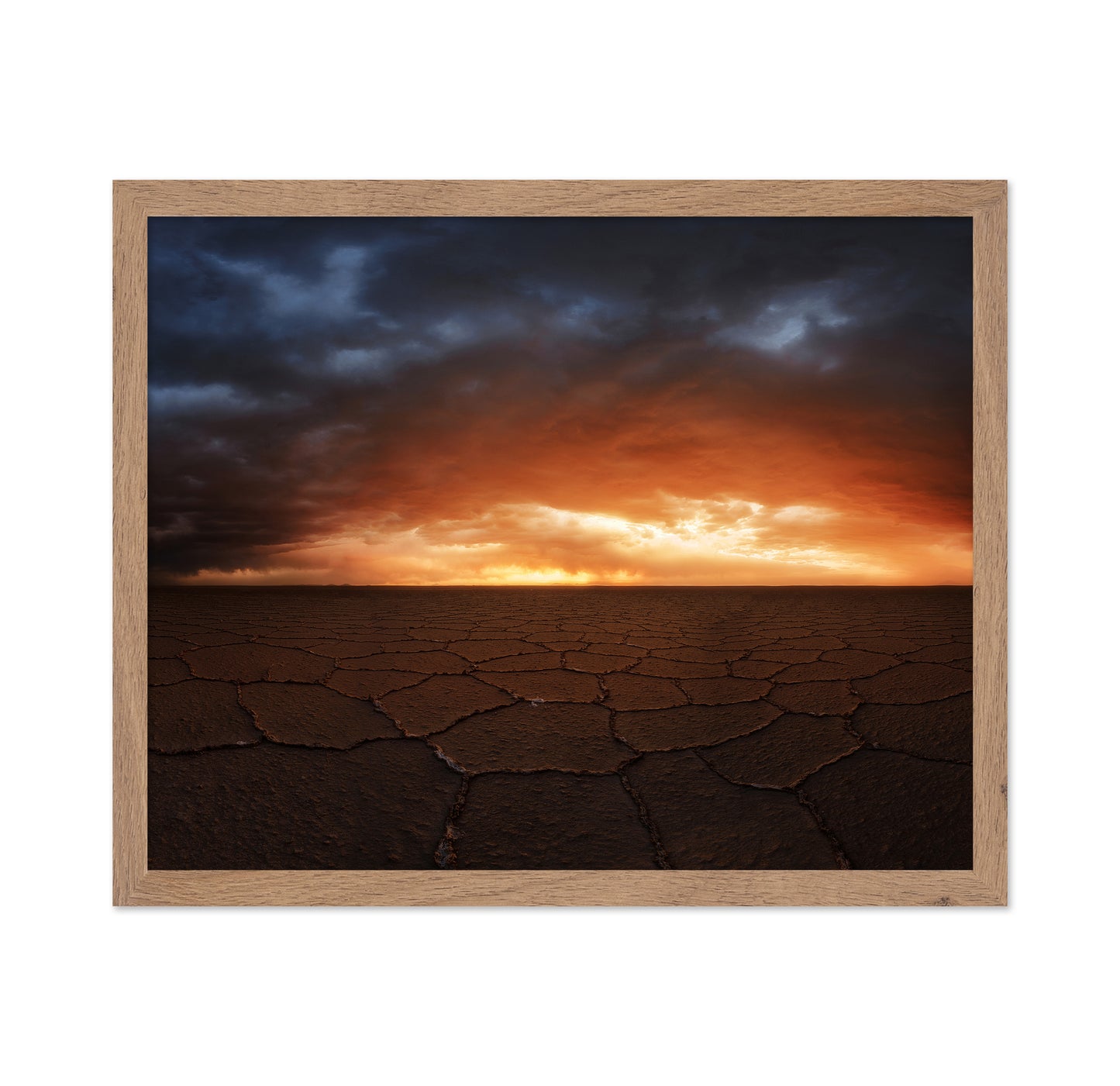 Fiery Salt Flats Sunset