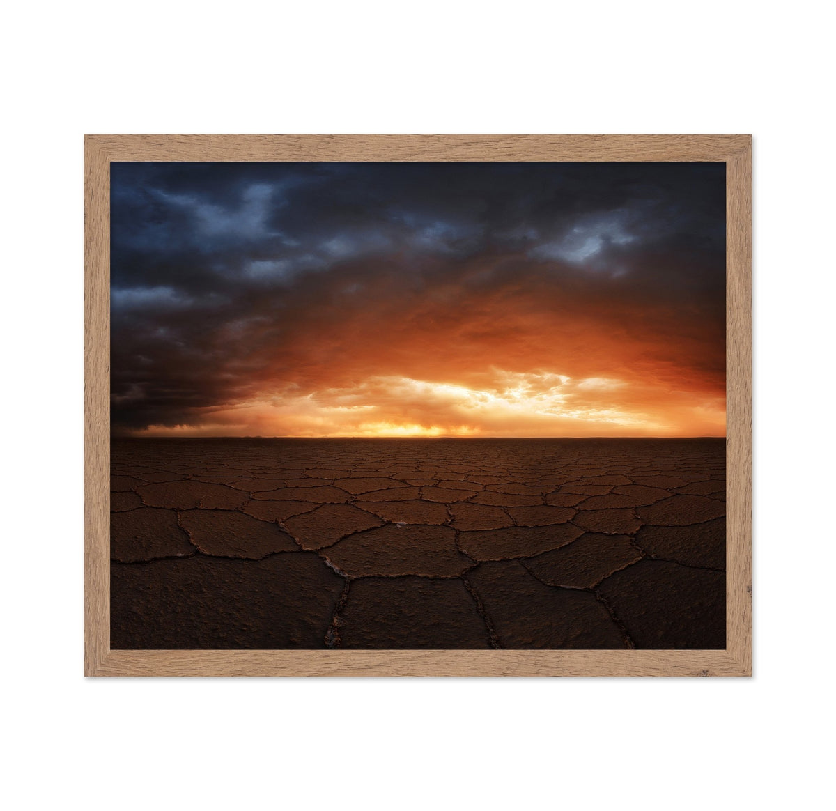 Fiery Salt Flats Sunset