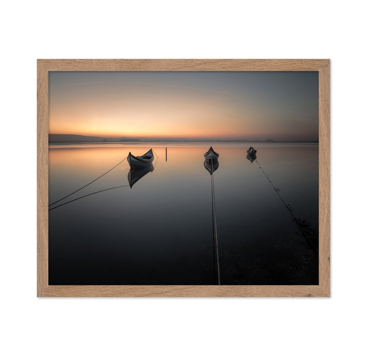 Calm Boats at Sunset