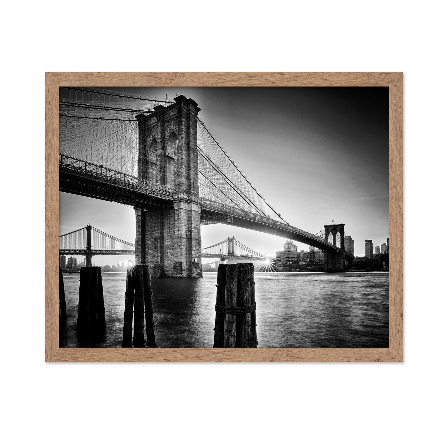 Brooklyn Bridge Sunrise BW