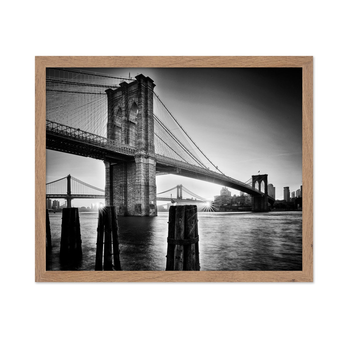Brooklyn Bridge Sunrise BW