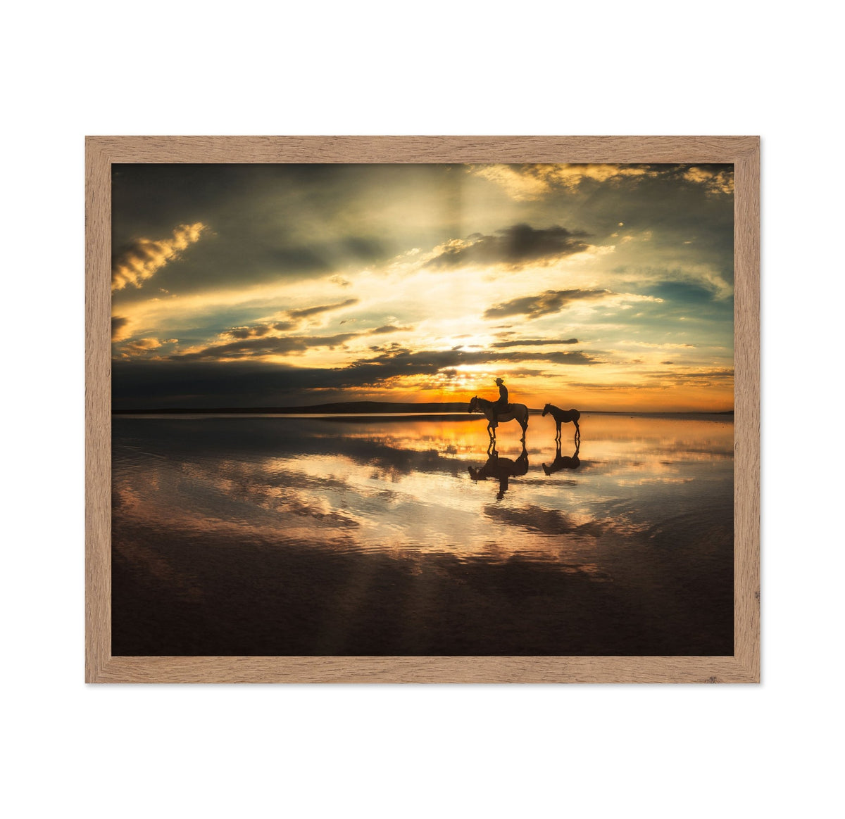 Horseback Sunset Reflection