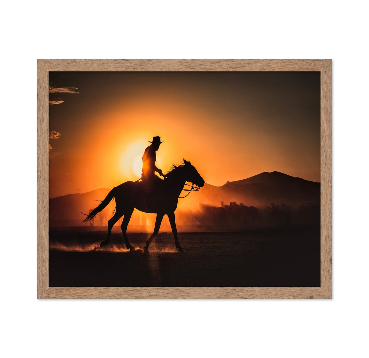 Cowboy Horse Sunset