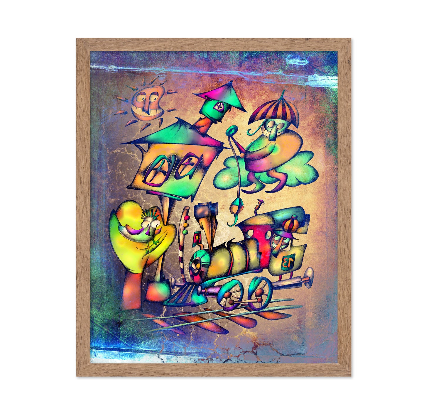 Whimsical Train Scene