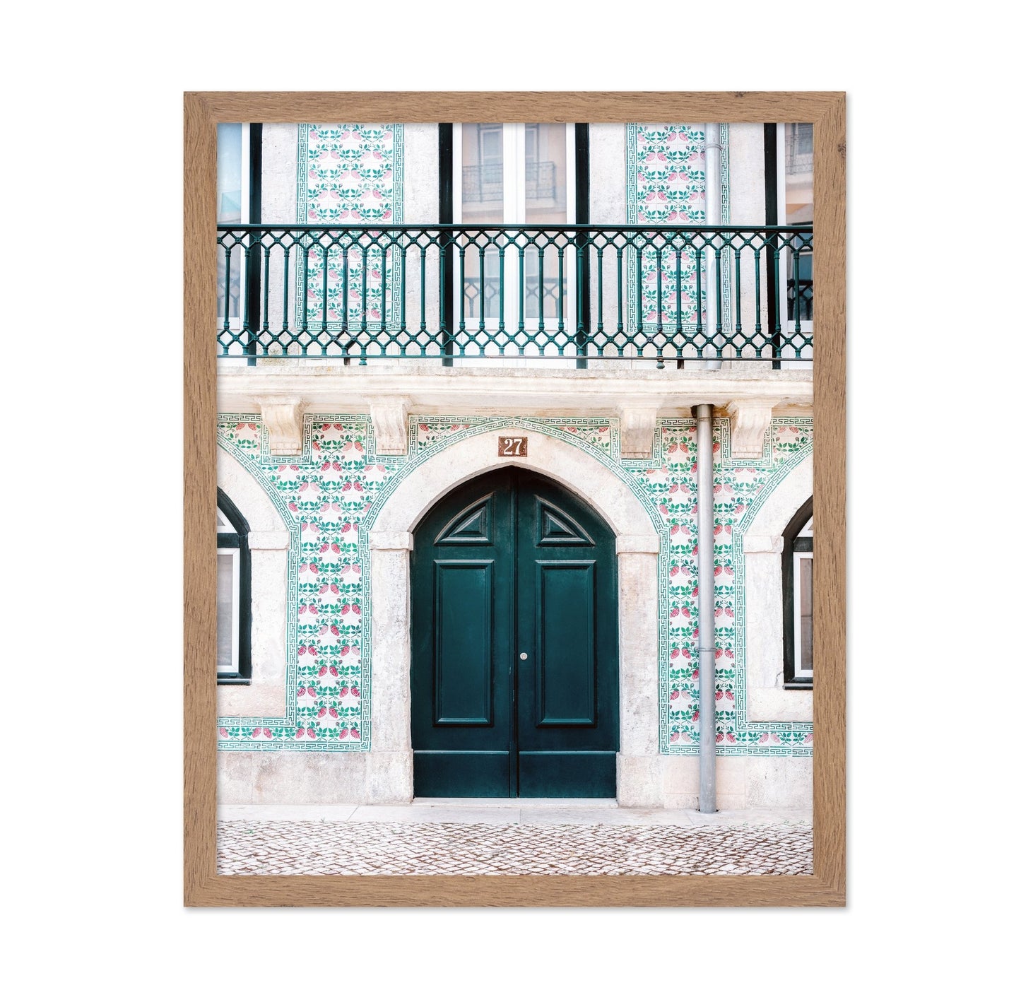 Teal Door Tile Facade
