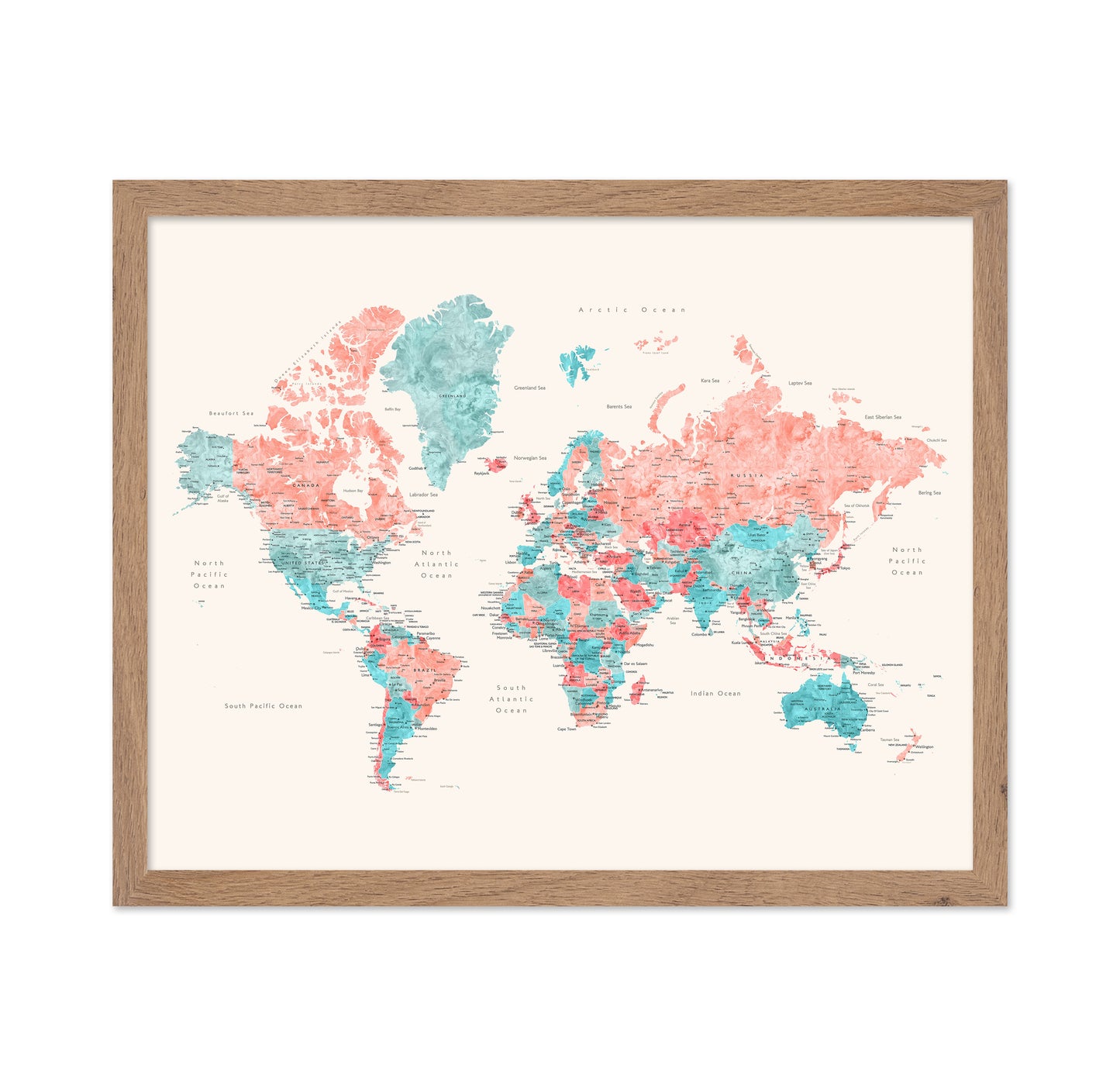 Watercolor World Map No1