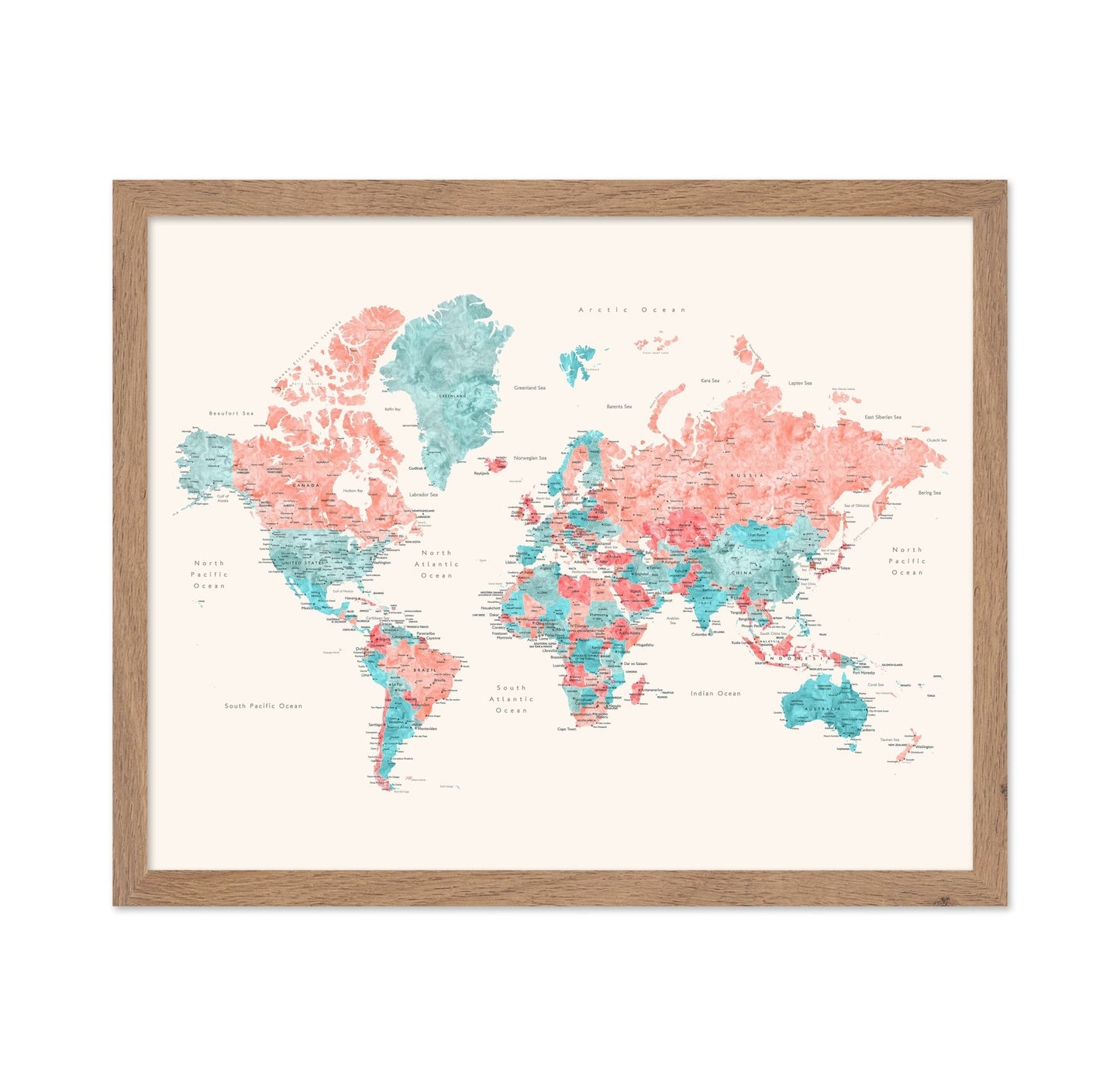 Watercolor World Map No1