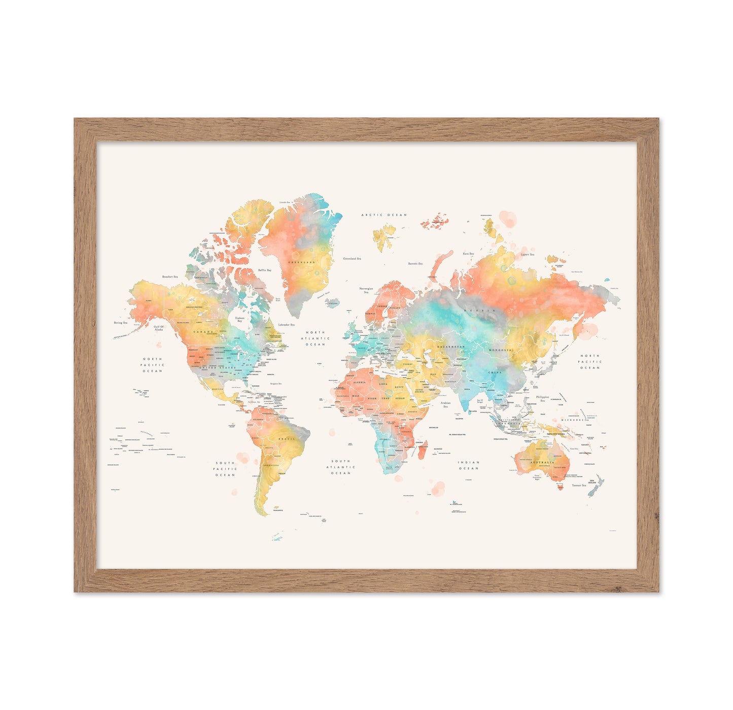 Watercolor World Map No2