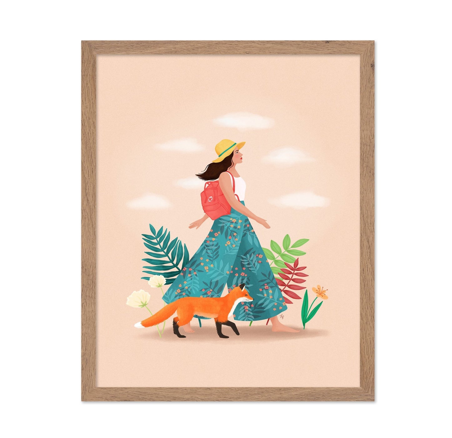 Woman Walking with Fox