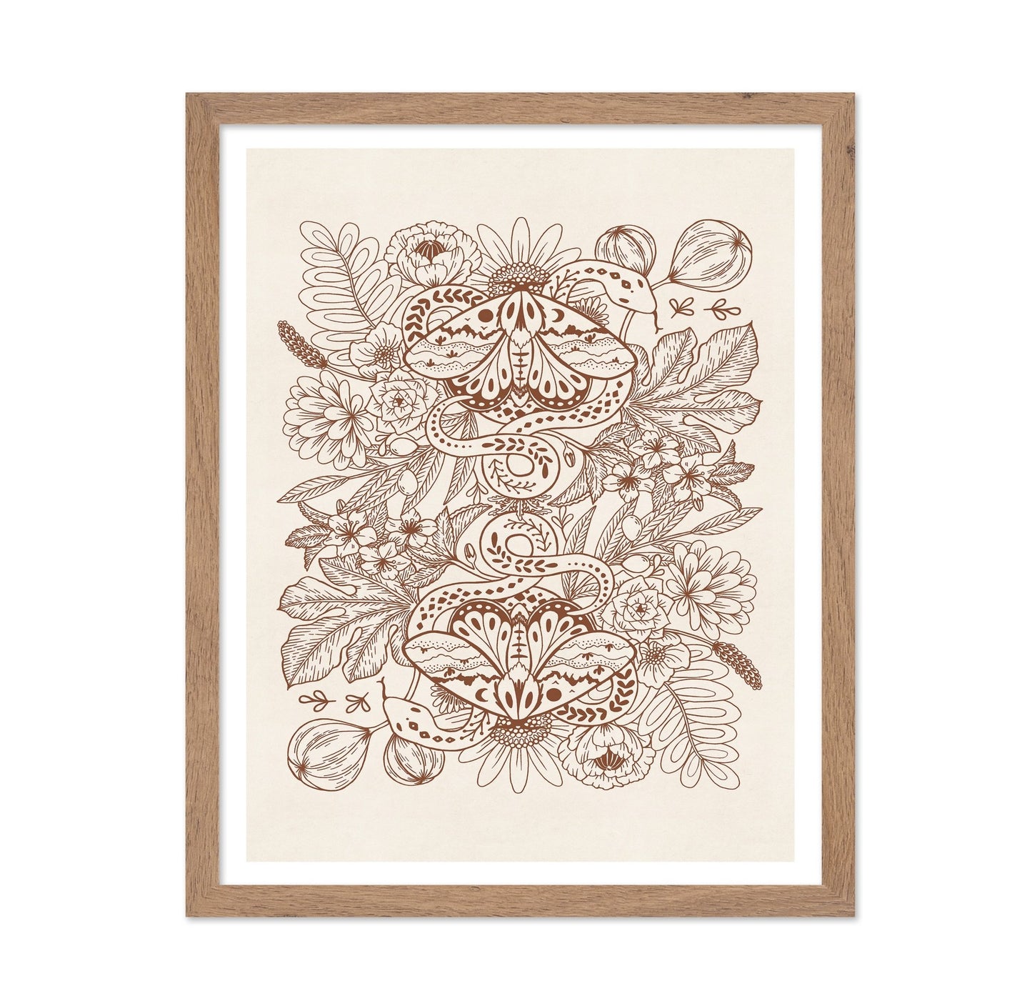 Moths & Snakes Line Art
