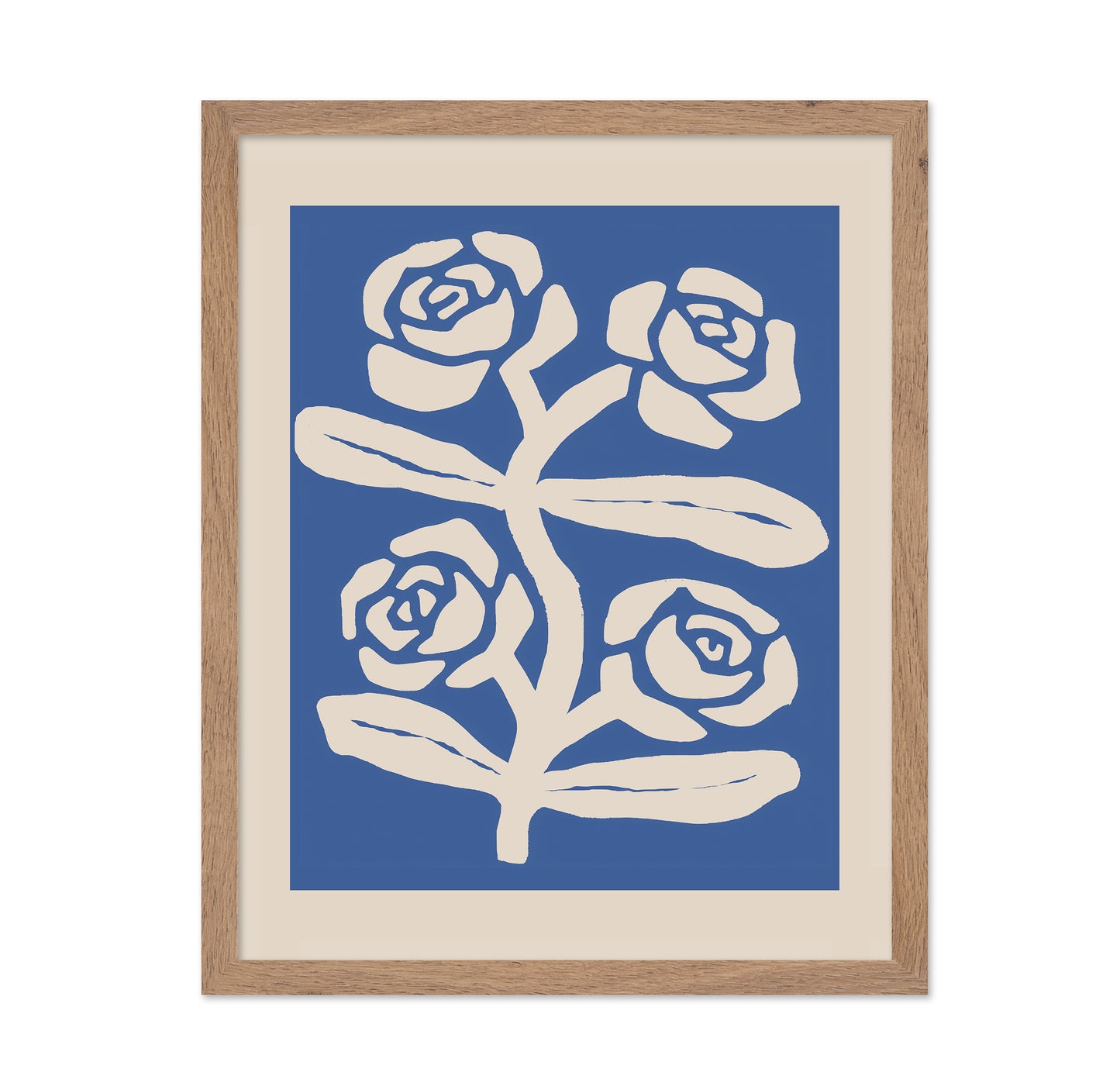 Blue Rose Line Pattern