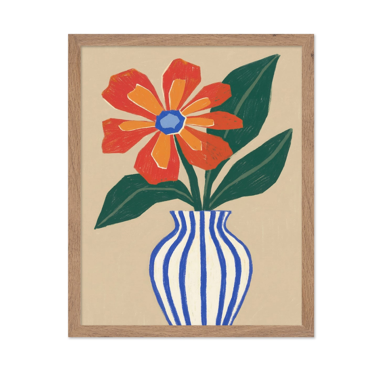 Orange Flower Vase