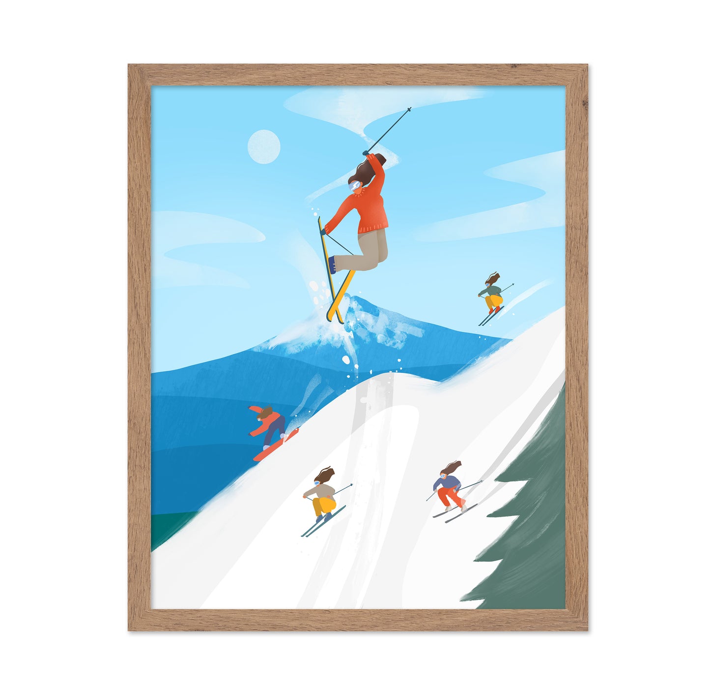 Skiing Adventure Scene