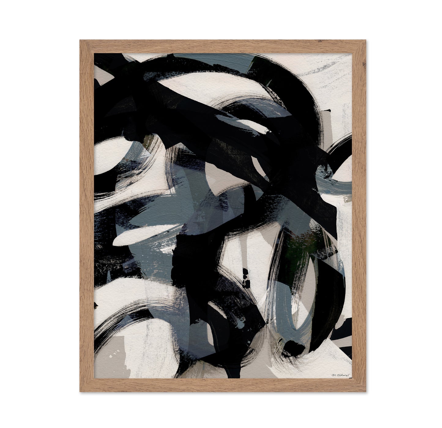 Monochrome Abstract Brush Flow