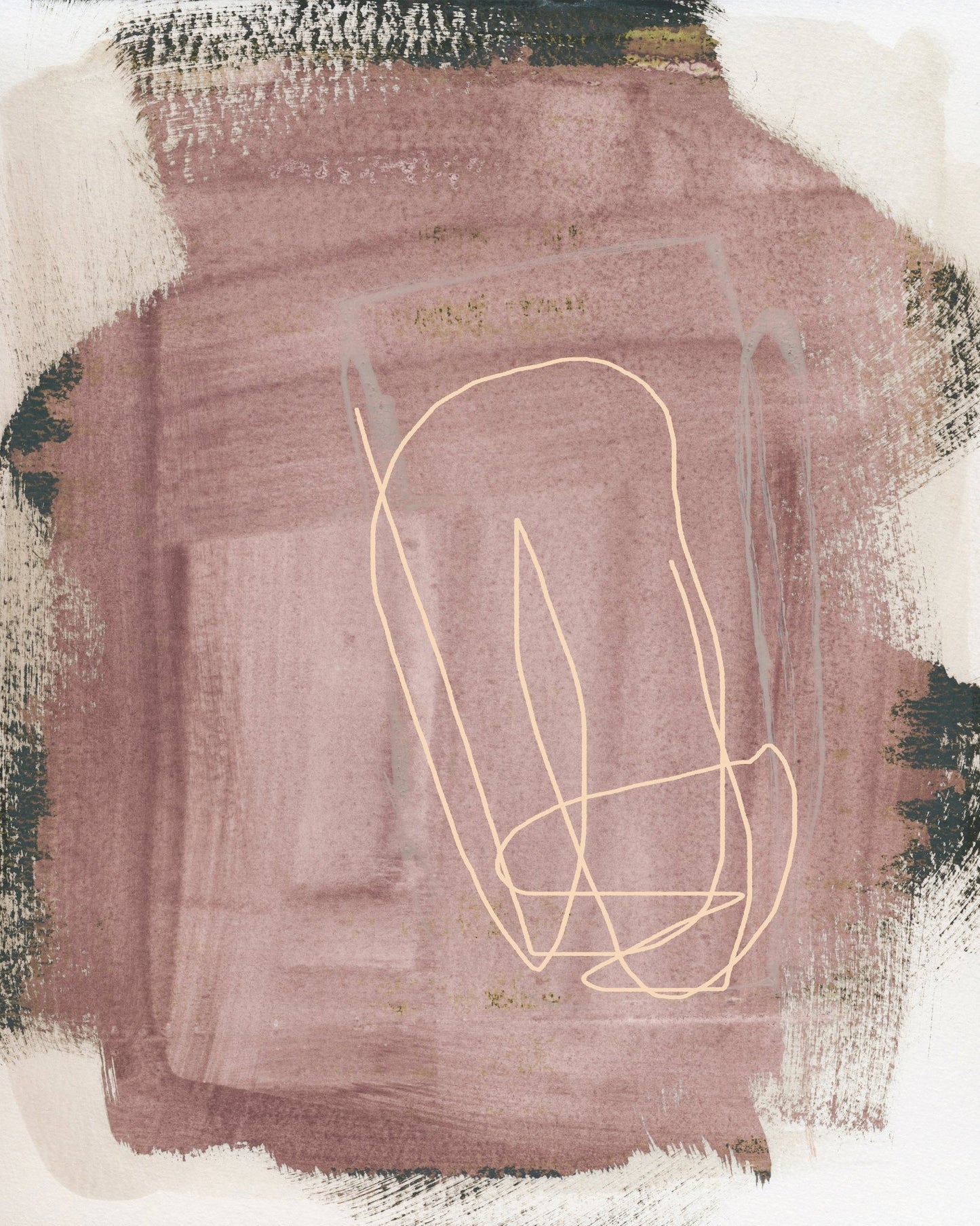 Blush Abstract Line Art