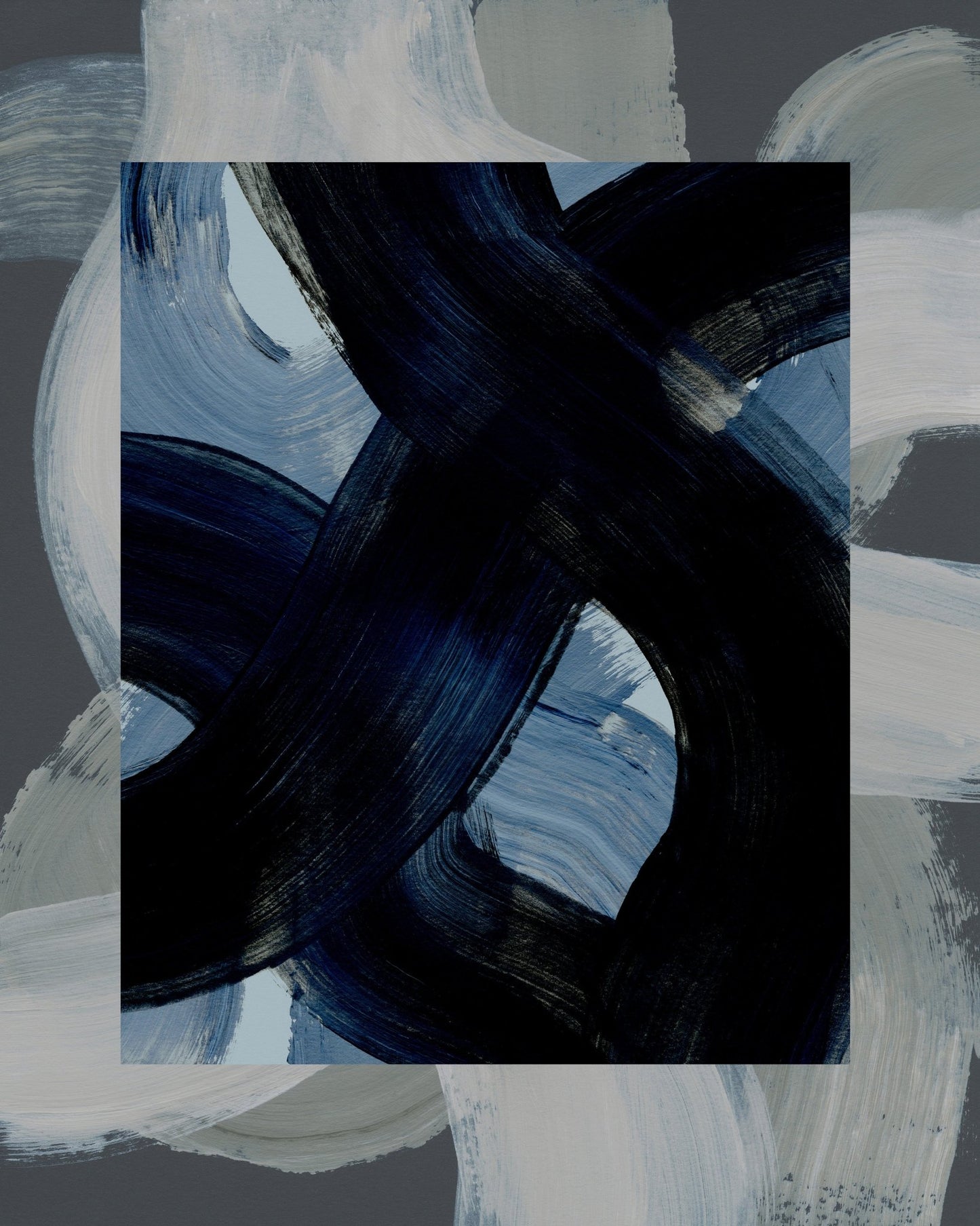 Deep Blue Strokes No2