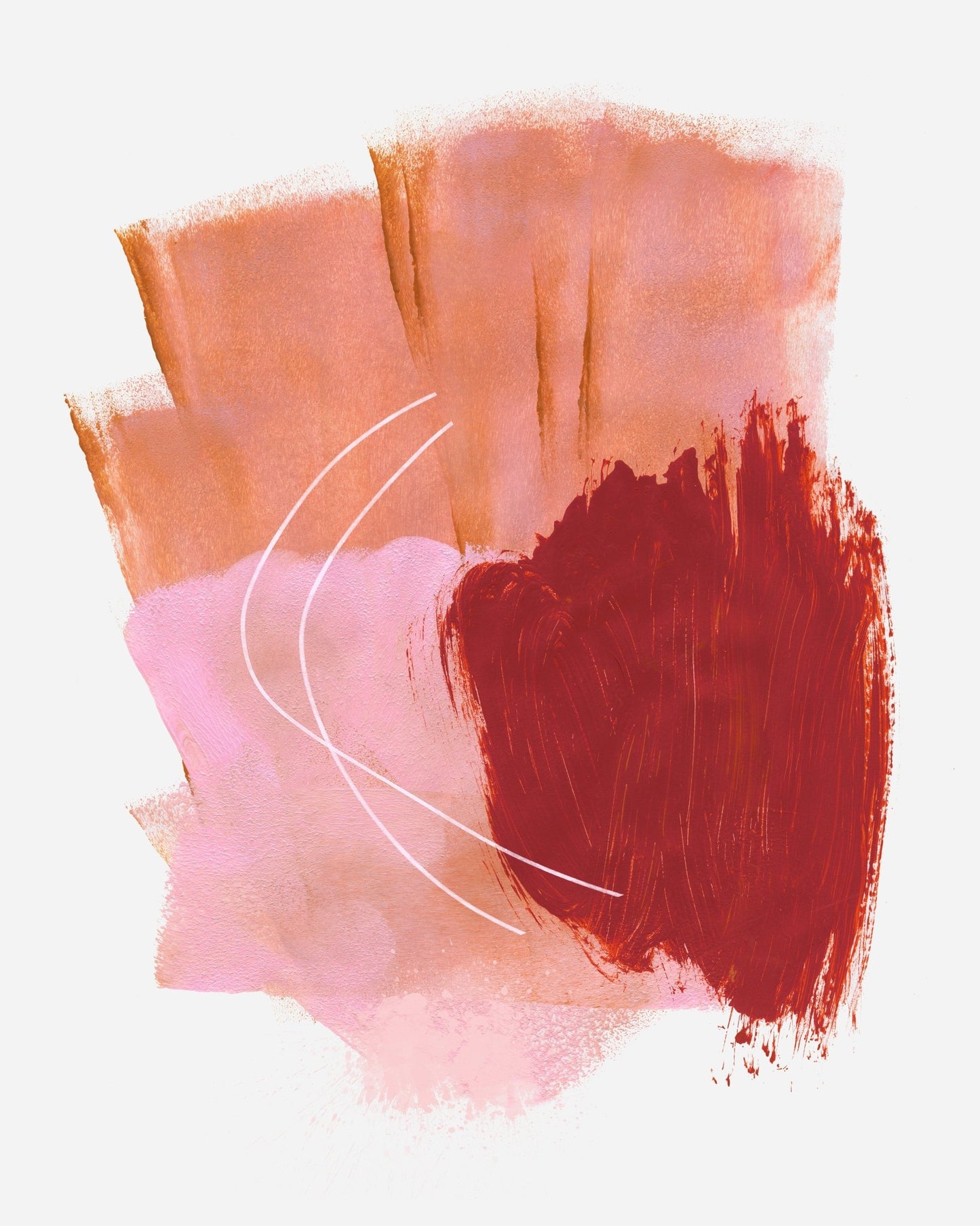 Blush Red Abstract Strokes