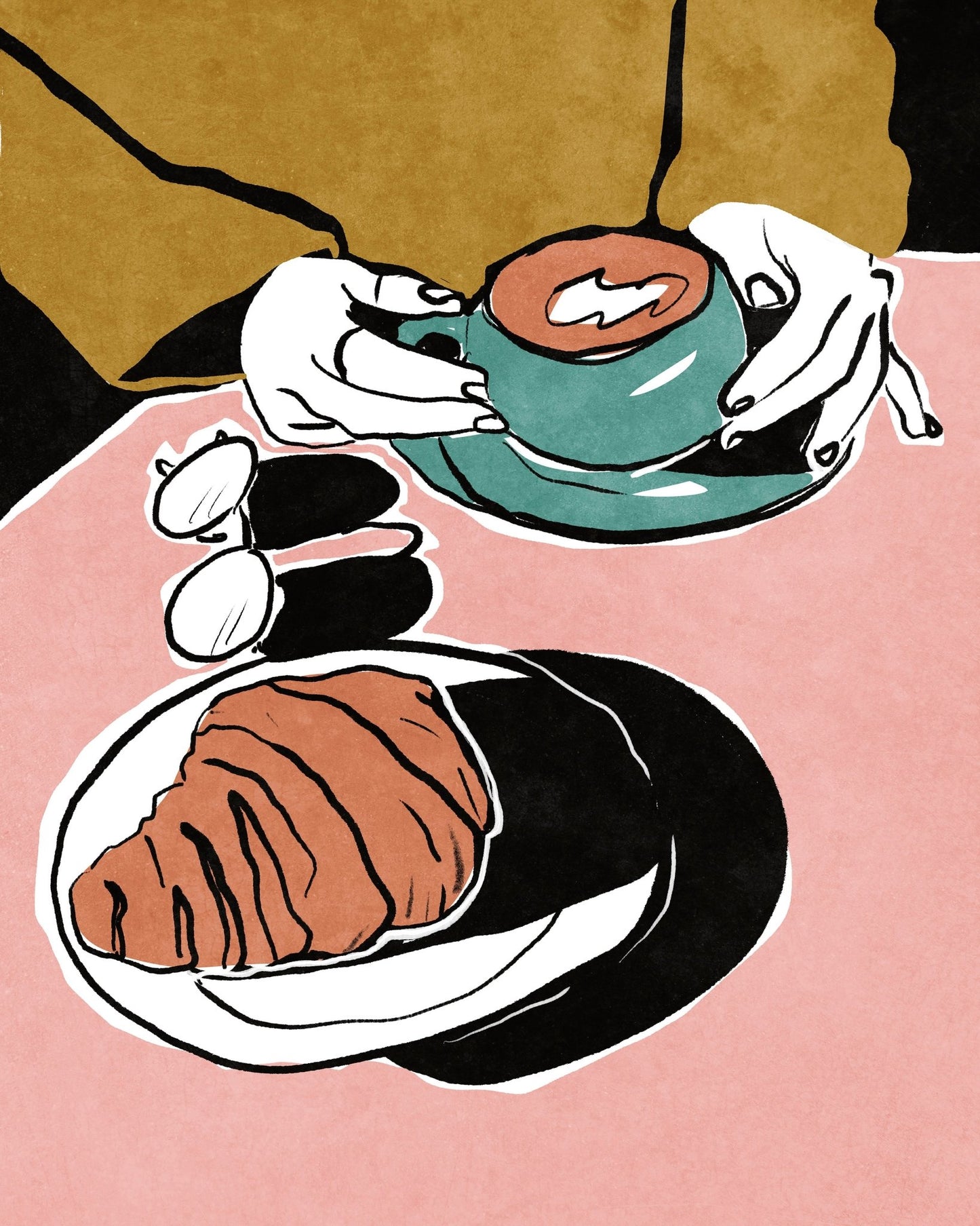 Croissant Coffee Scene