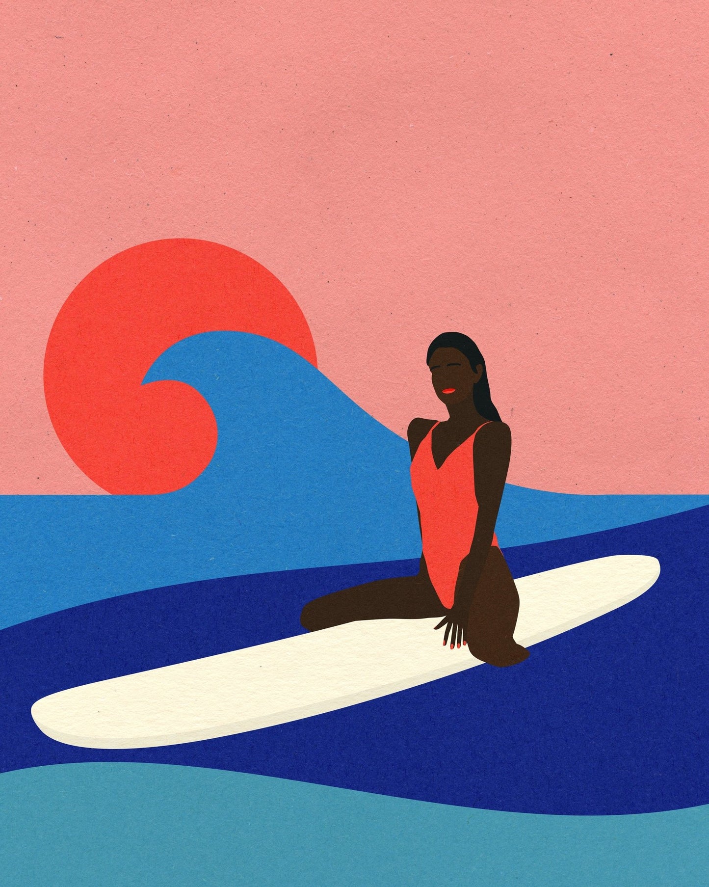 Sunset Surf Girl