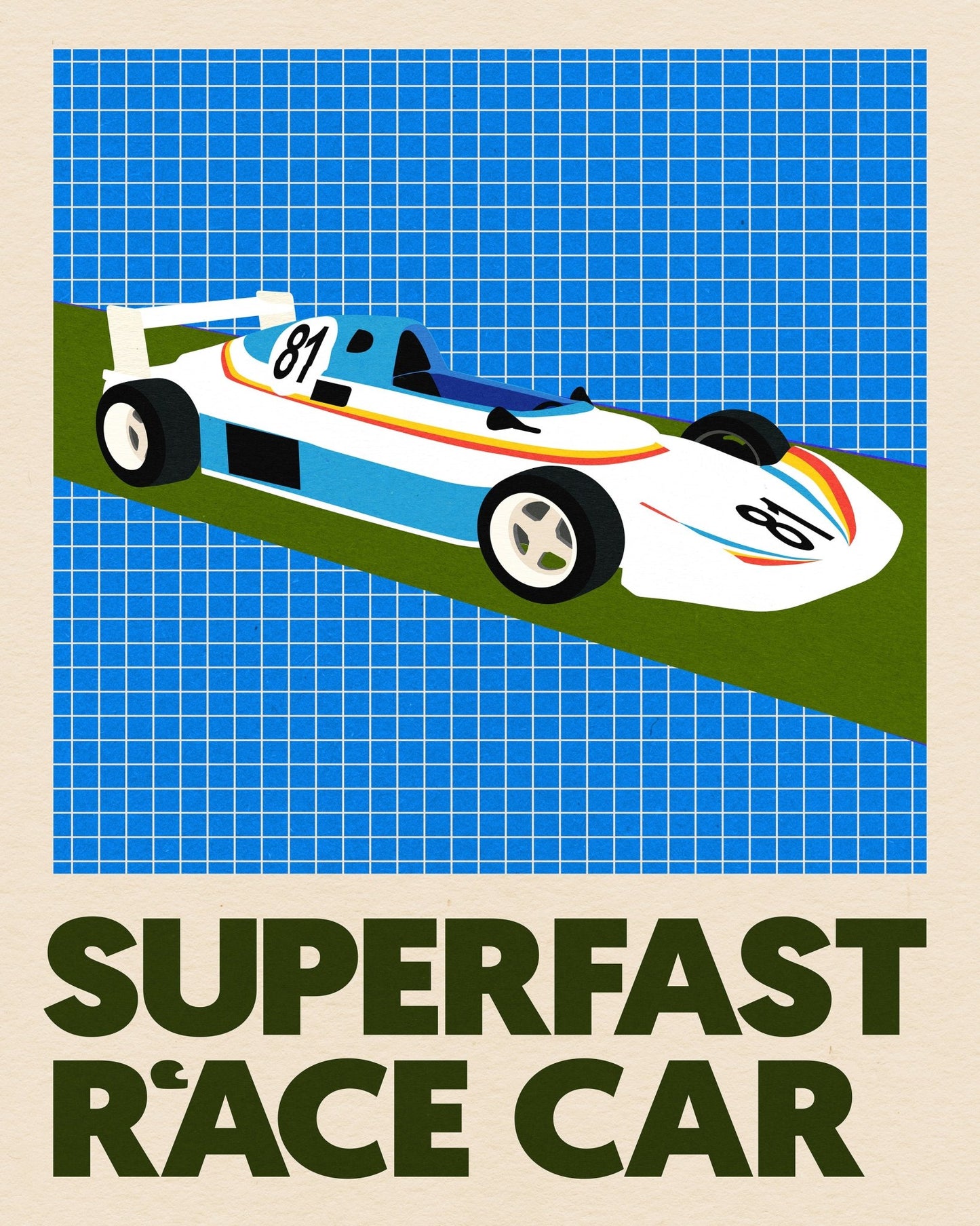 Superfast Race Car Poster