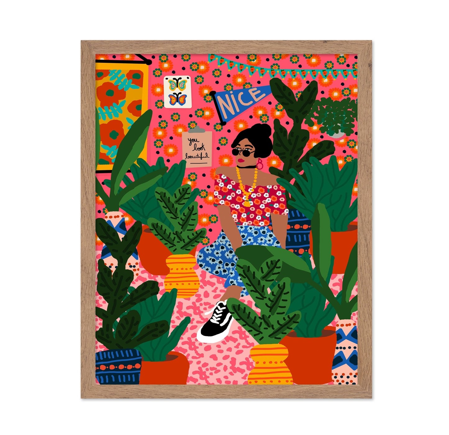 Plant Room Woman Illustration