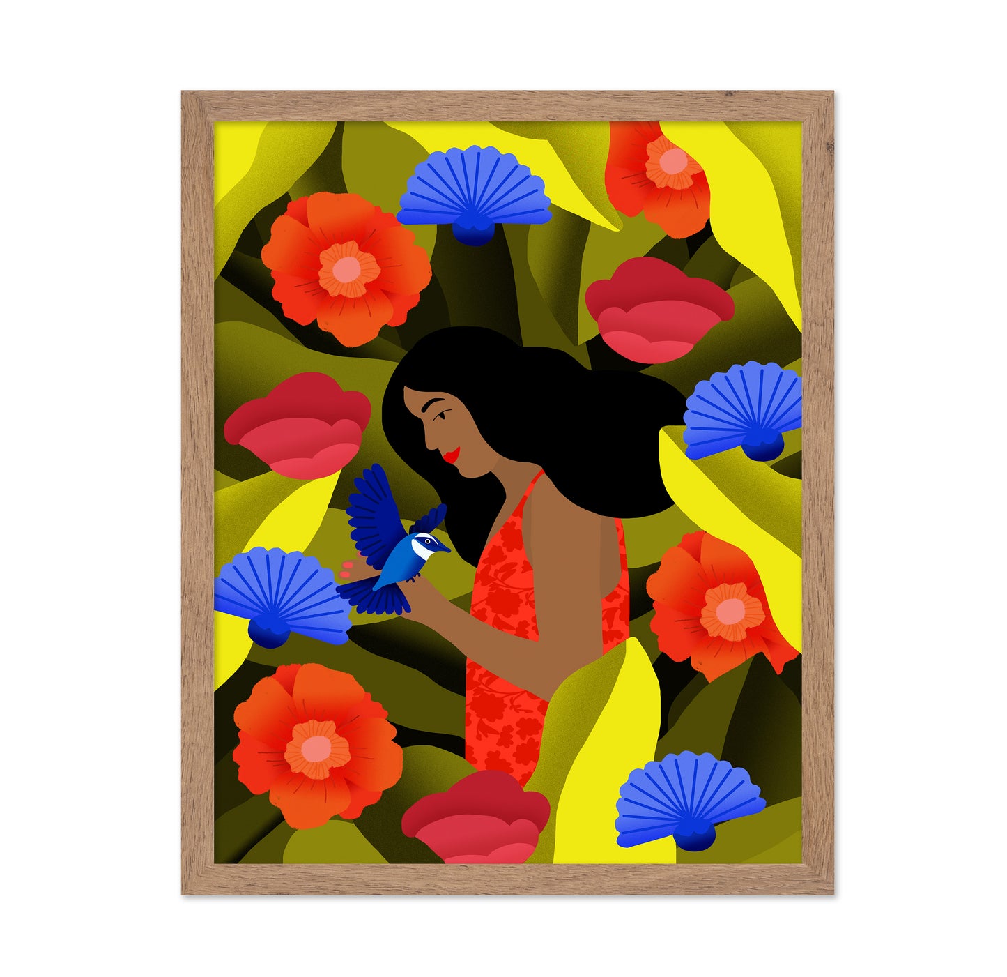 Woman With Blue Bird