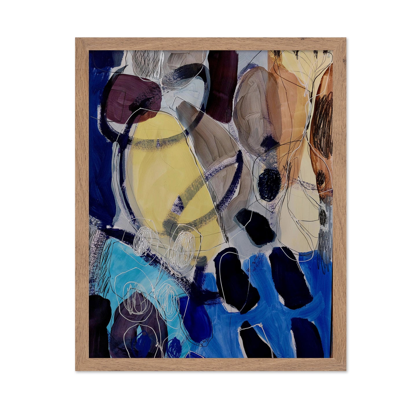 Abstract Blue Yellow Shapes