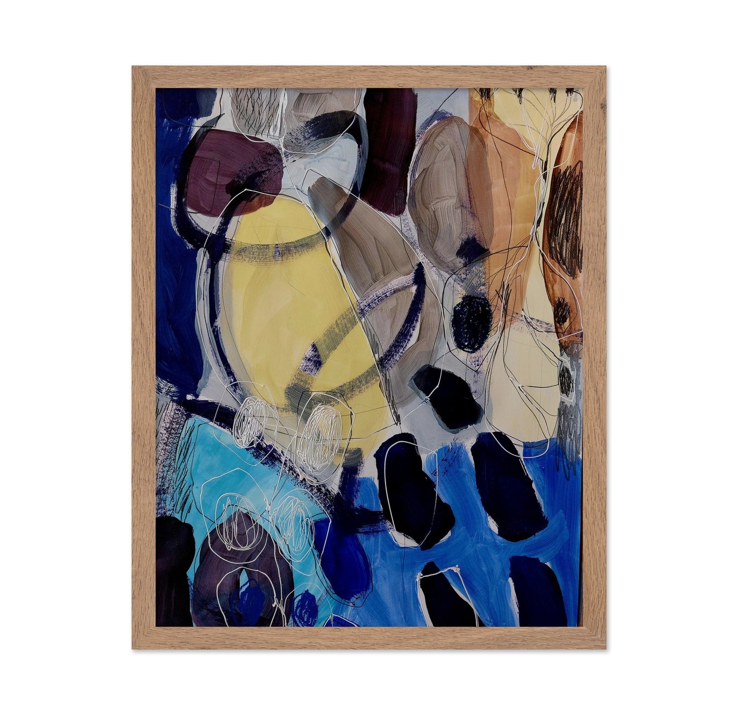 Abstract Blue Yellow Shapes