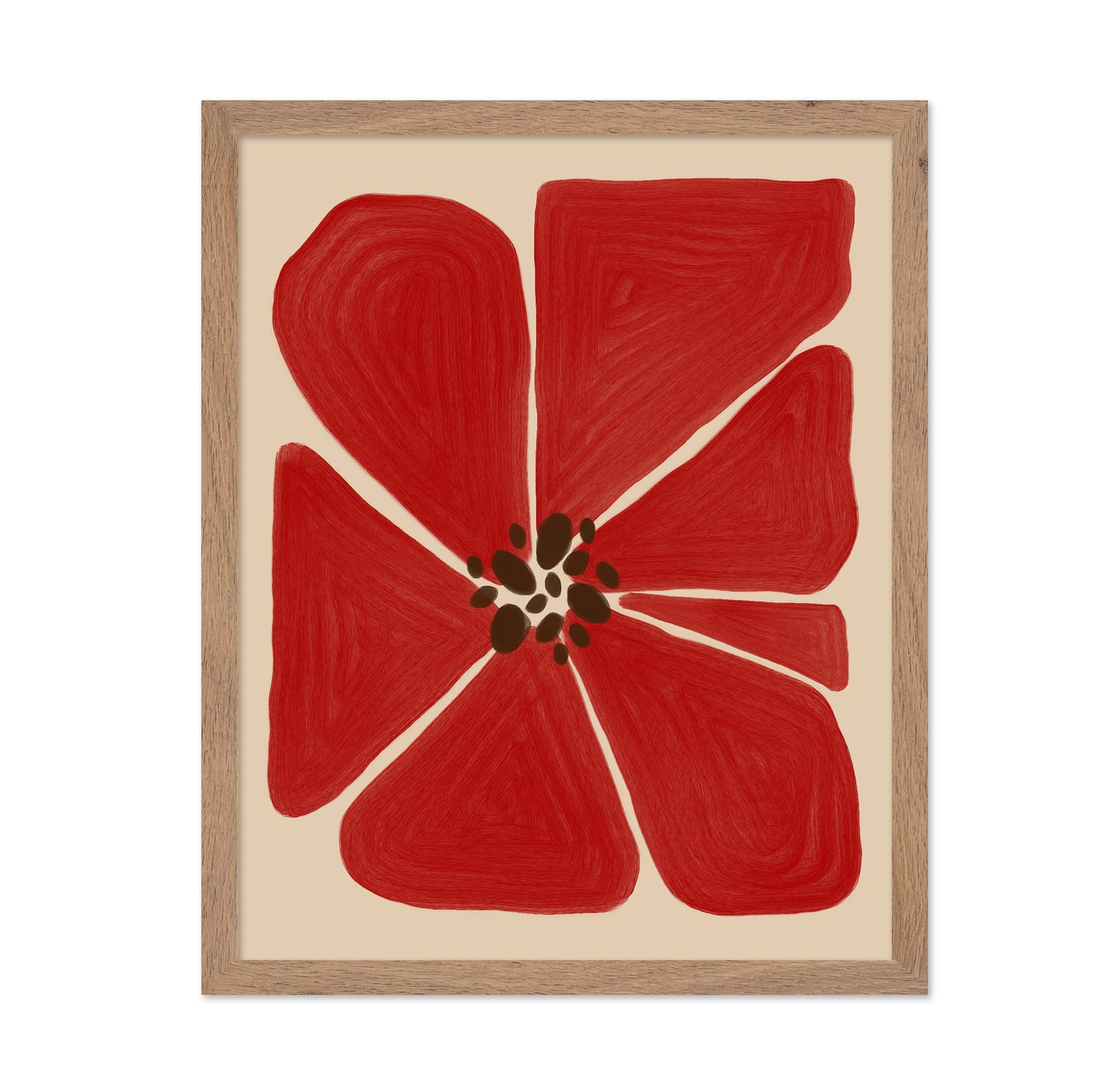 Bold Red Floral Shape