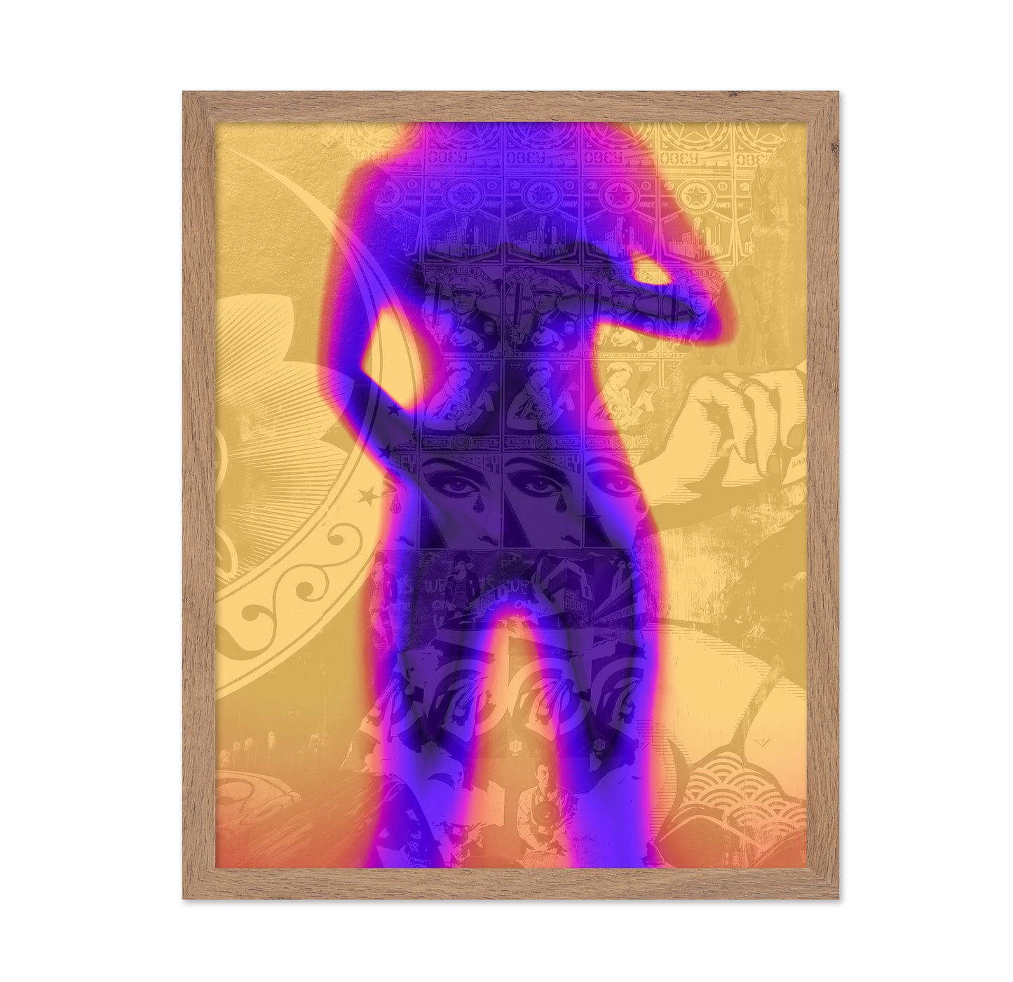 Neon Collage Figure