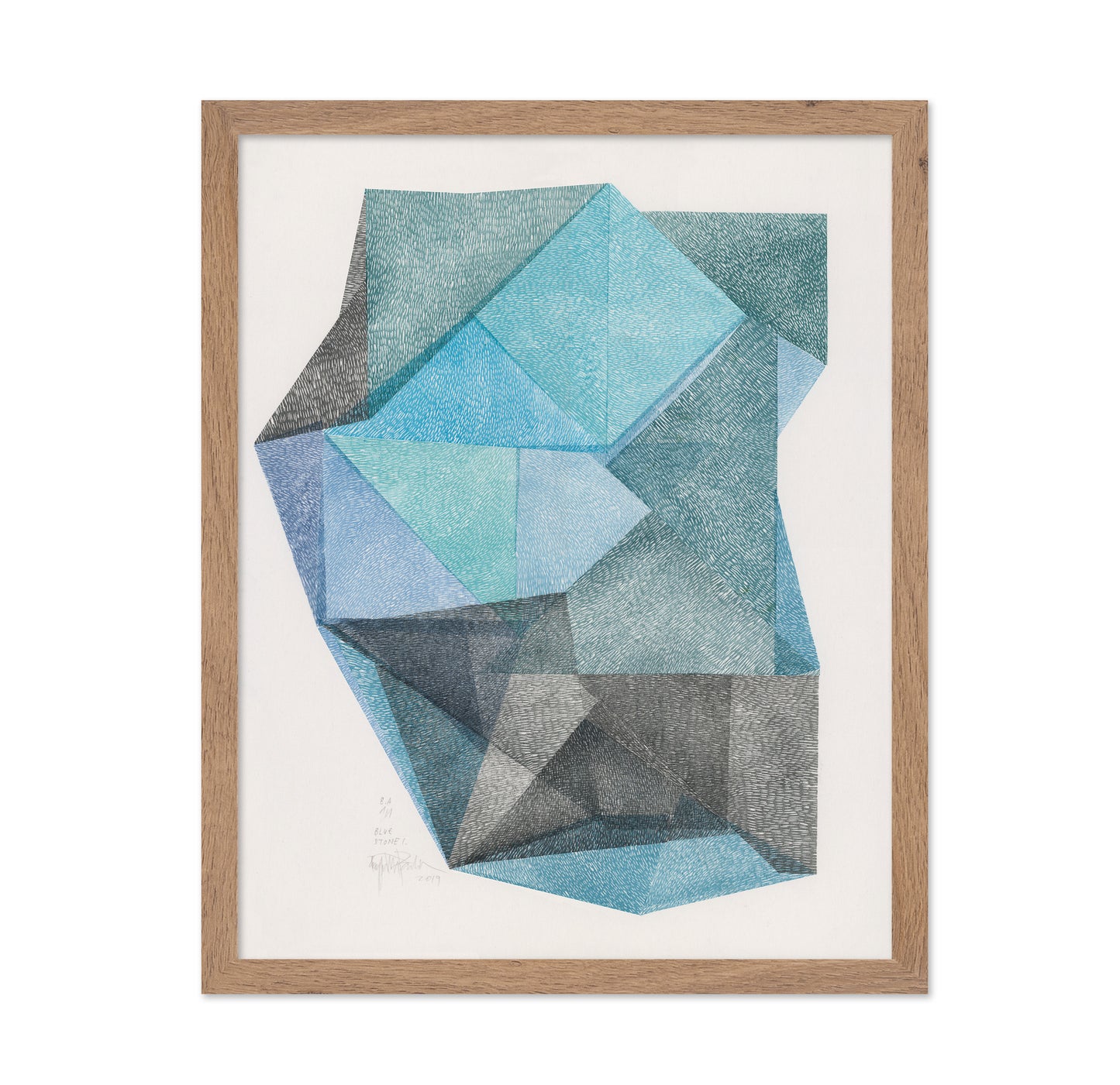 Blue Geometric Stone