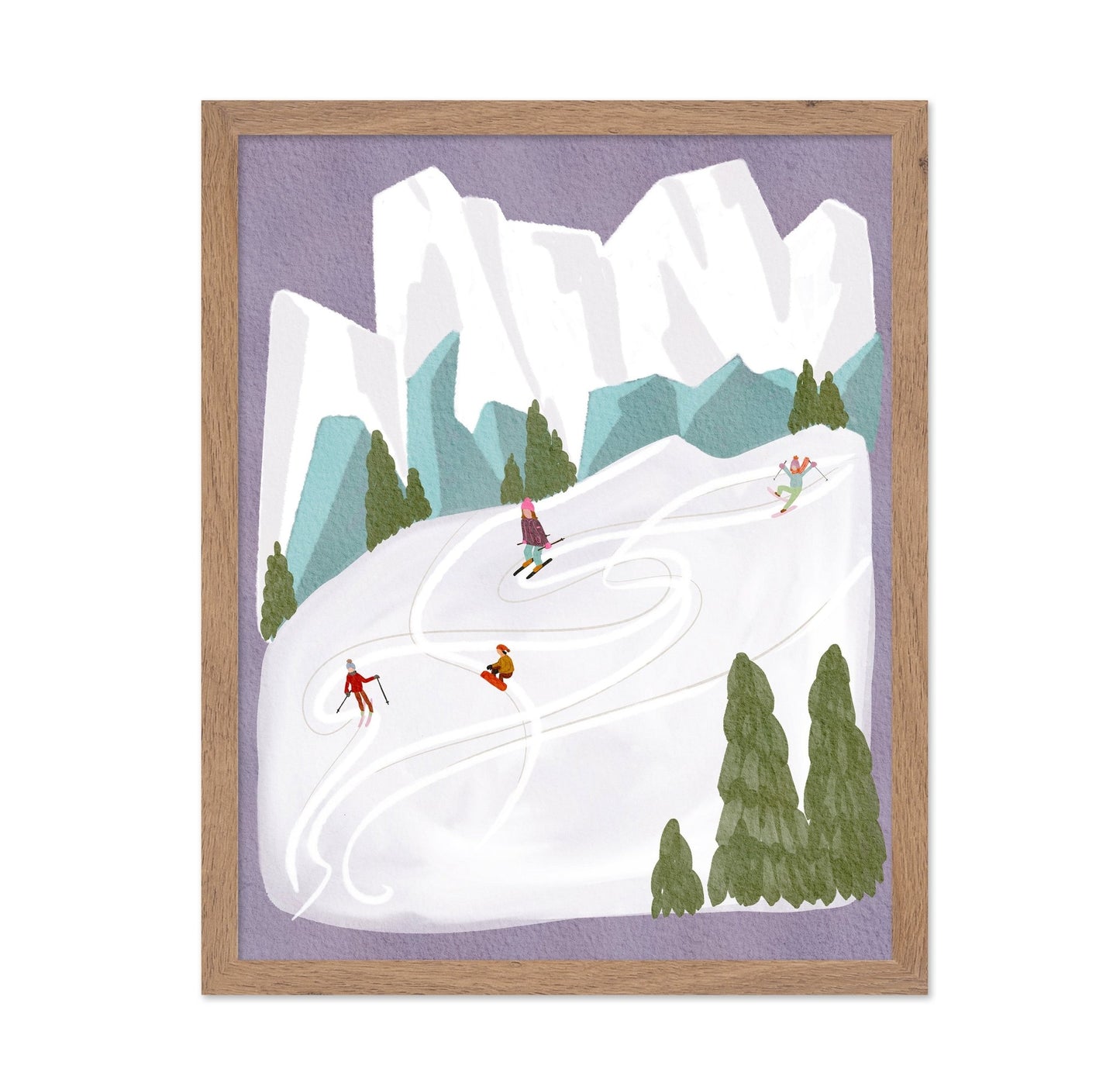 Winter Ski Mountain Scene