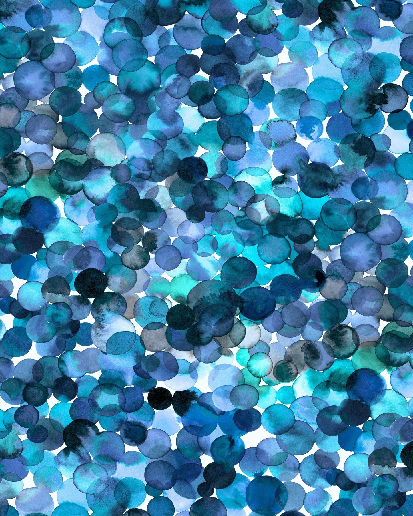 Blue Watercolor Dots