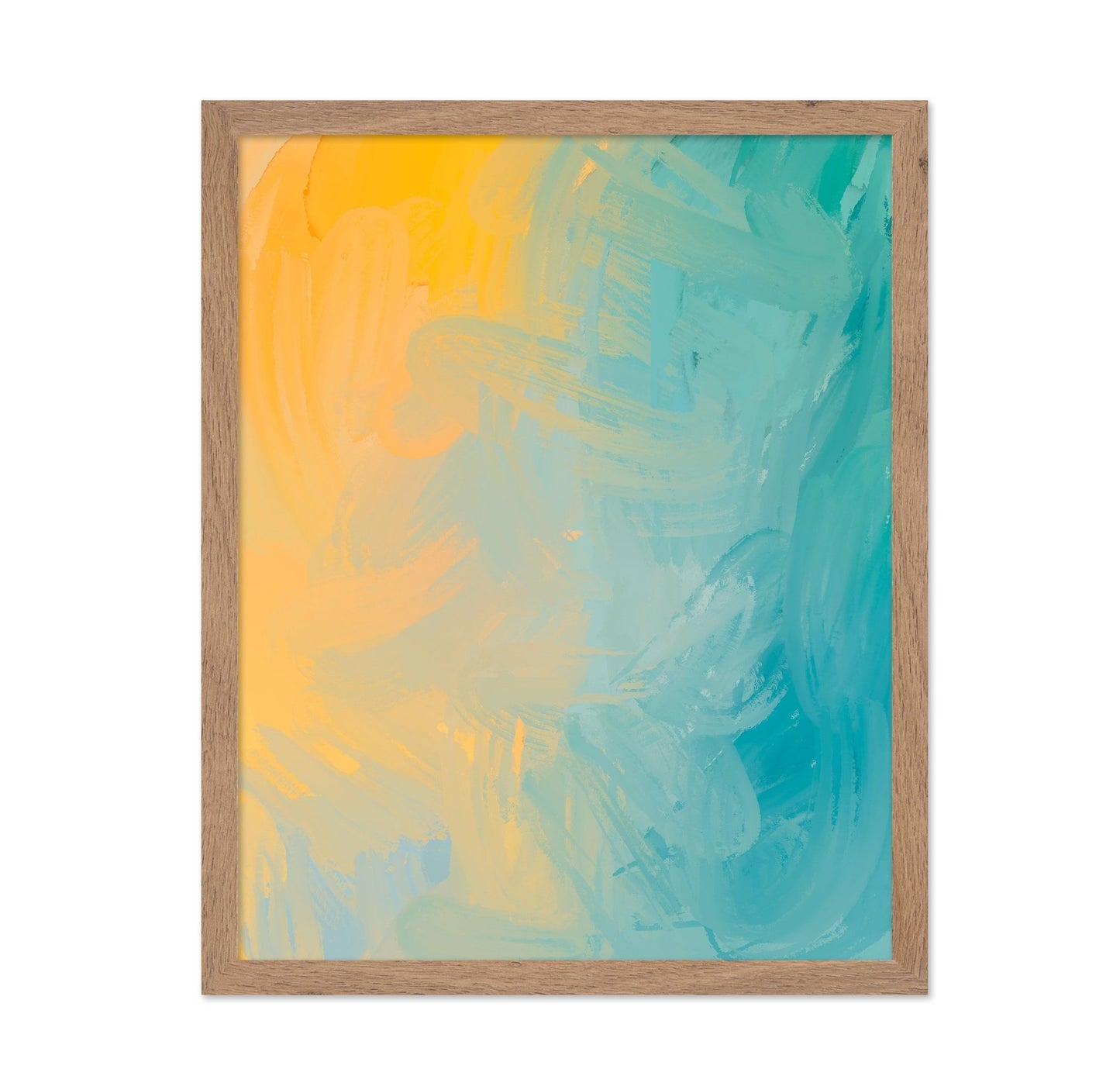 Aqua Gold Brushstroke