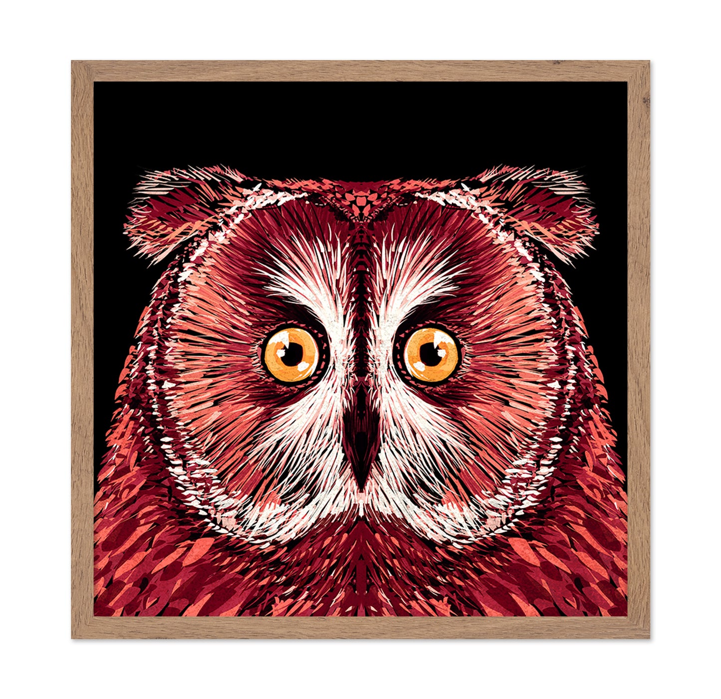 Crimson Owl Face