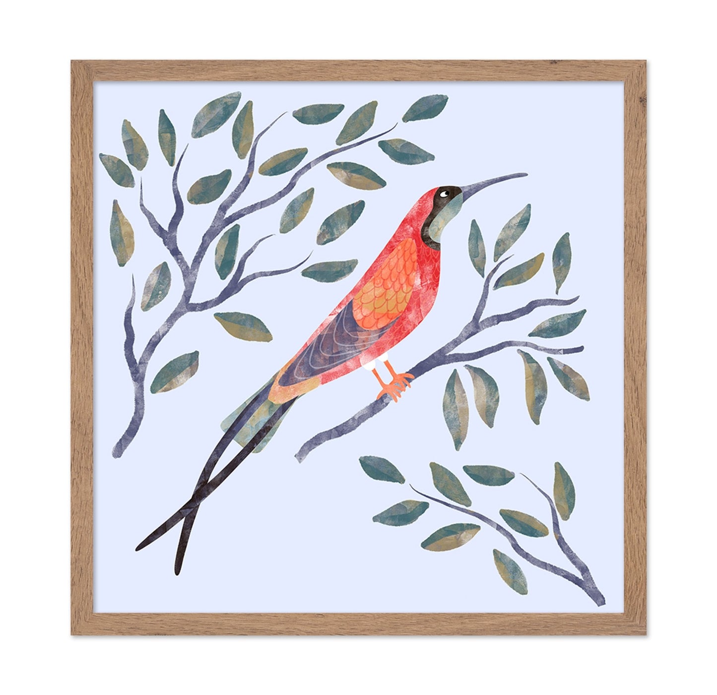 Crimson Branch Bird