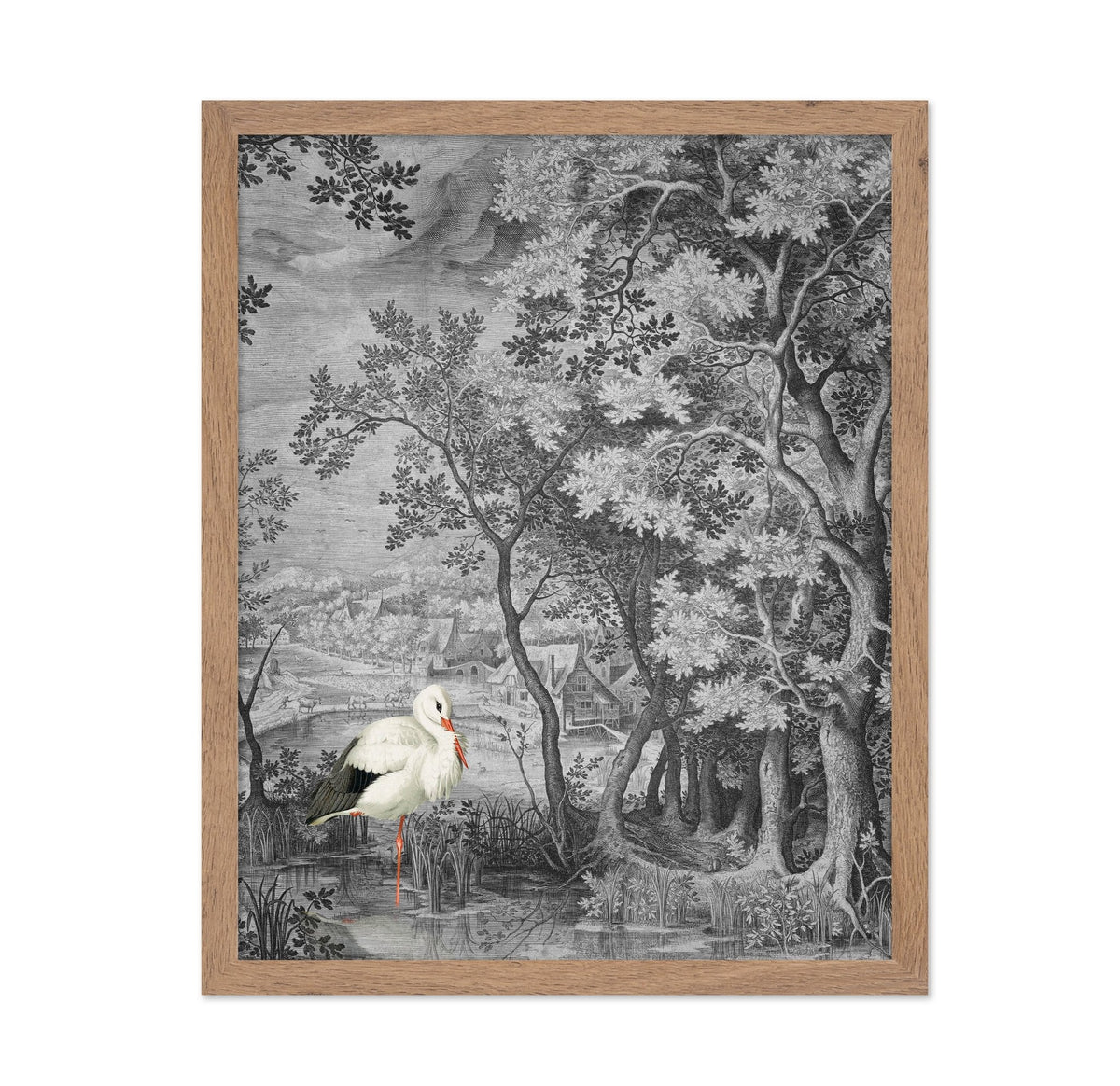 Stork In Vintage Forest
