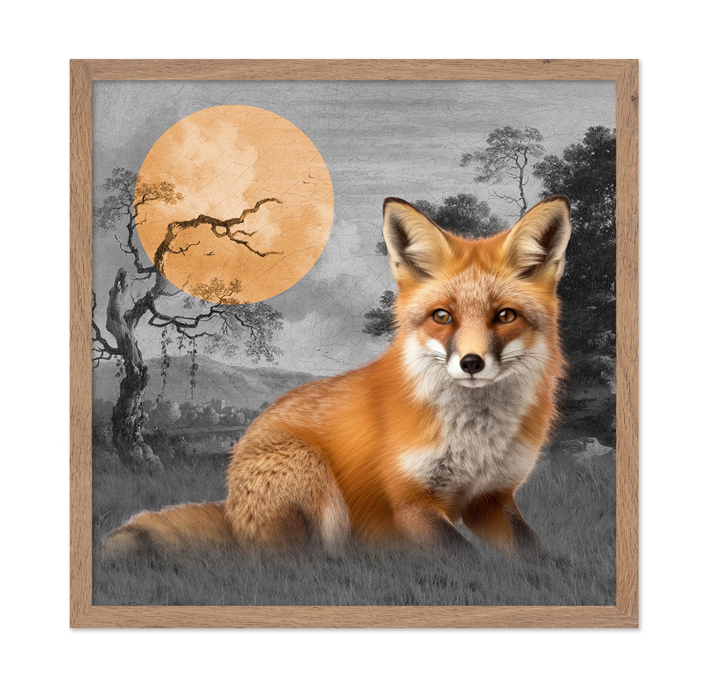 Fox In Moonlit Landscape