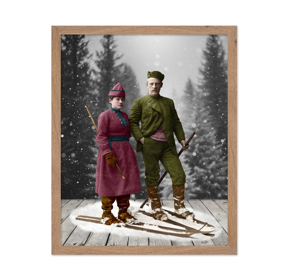 Vintage Winter Skiers