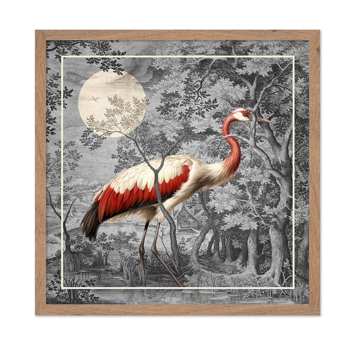 Giant Crane In Woods