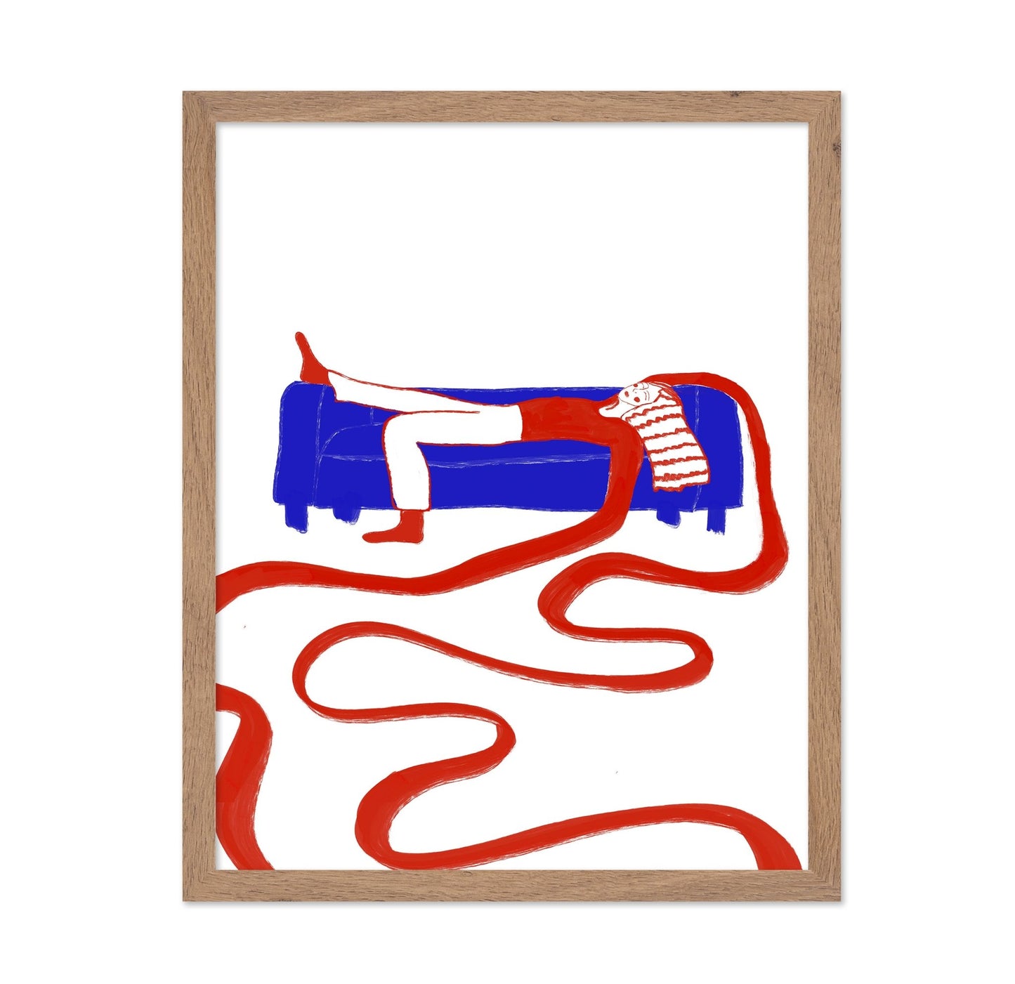 Red Ribbon Woman Line Art