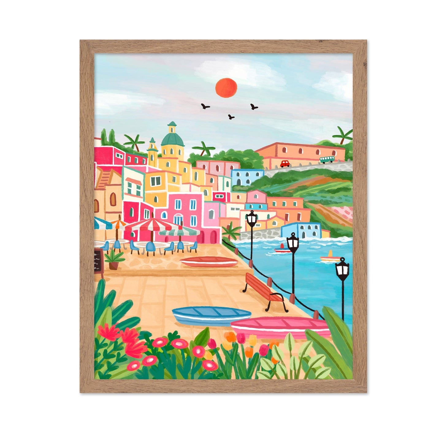 Procida Harbor Colors