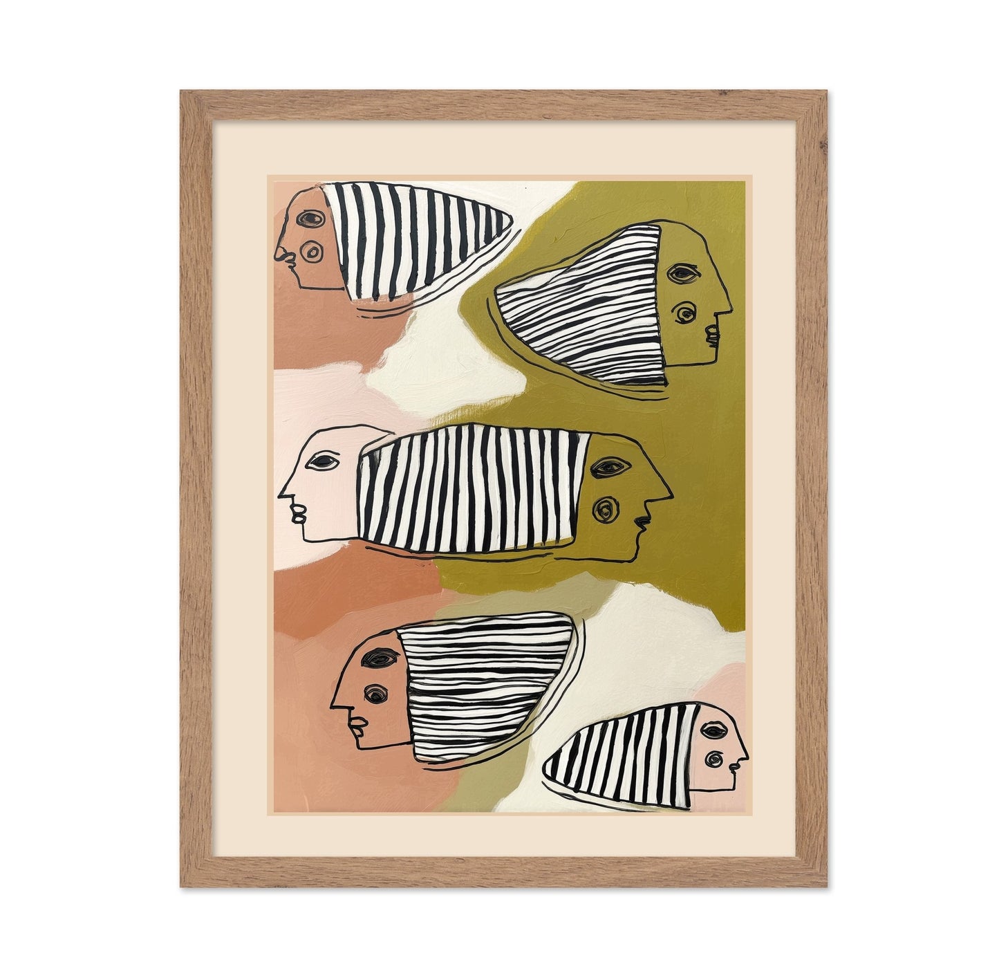 Striped Thought Faces