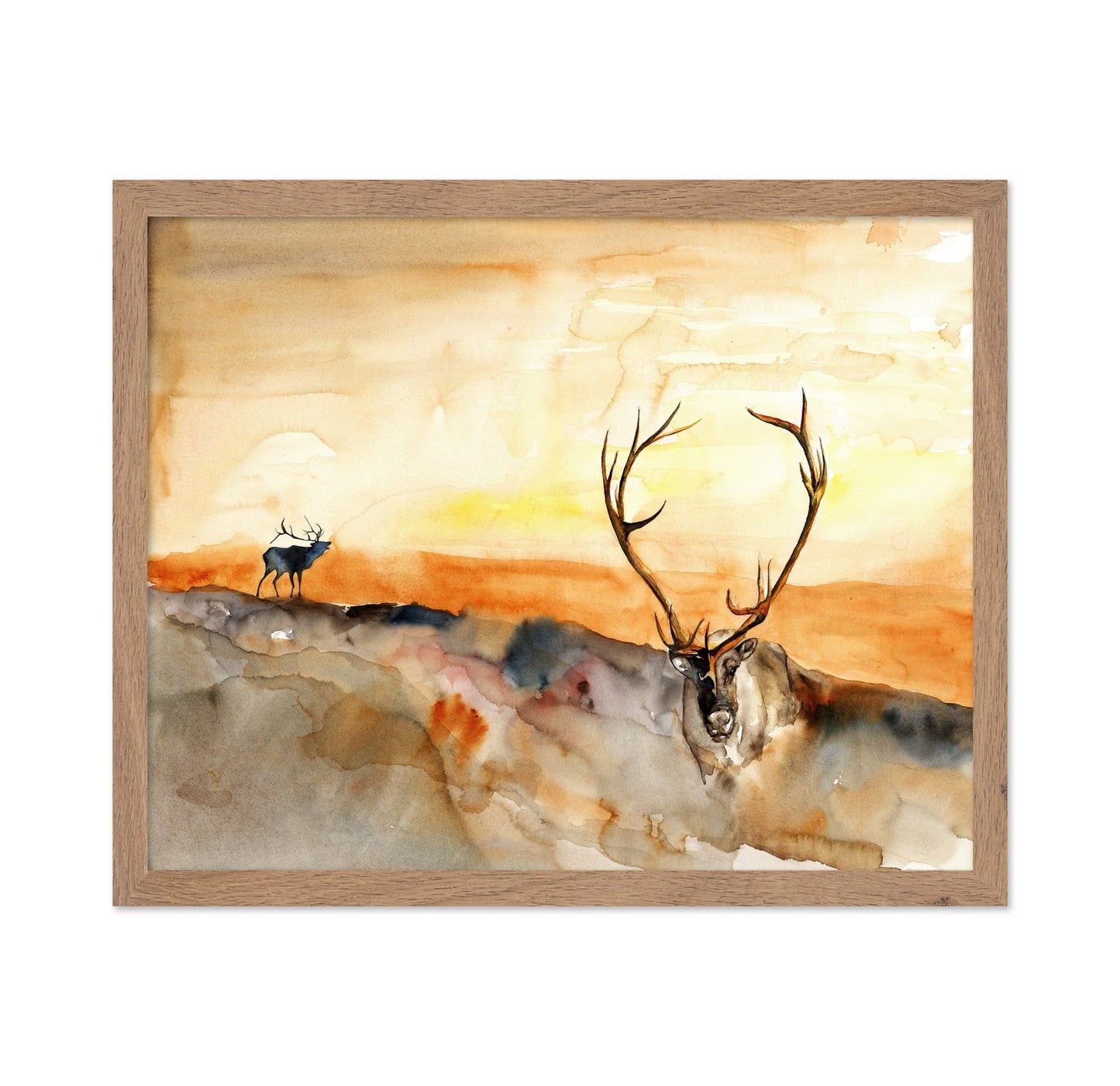 Watercolor Elk Antlers