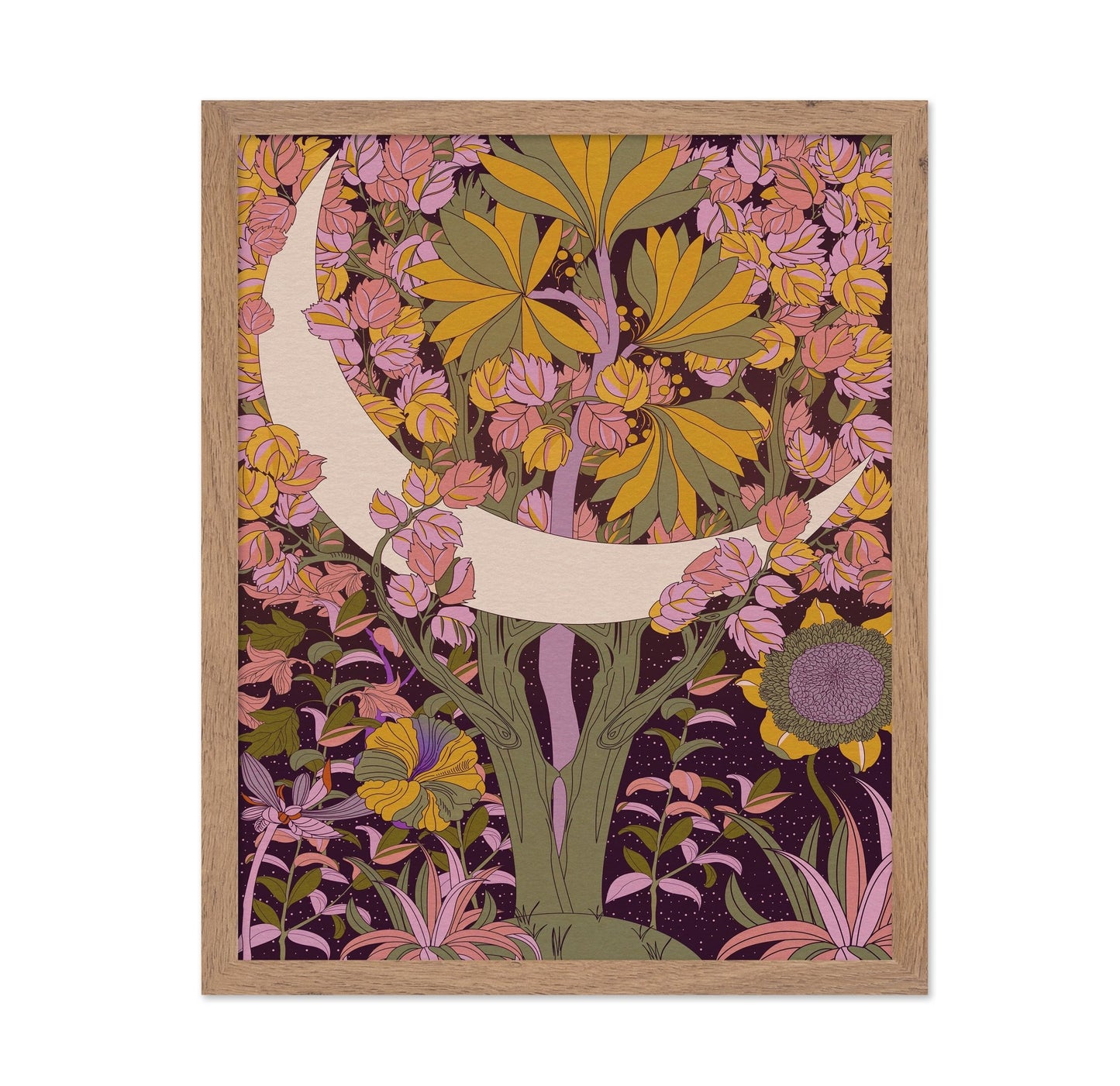 Moonlit Floral Forest