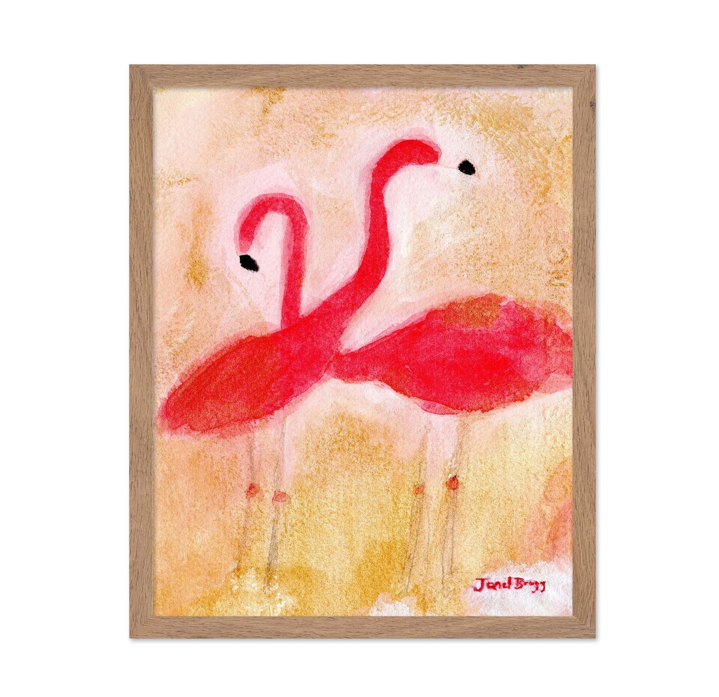 Pink Flamingo Pair No1