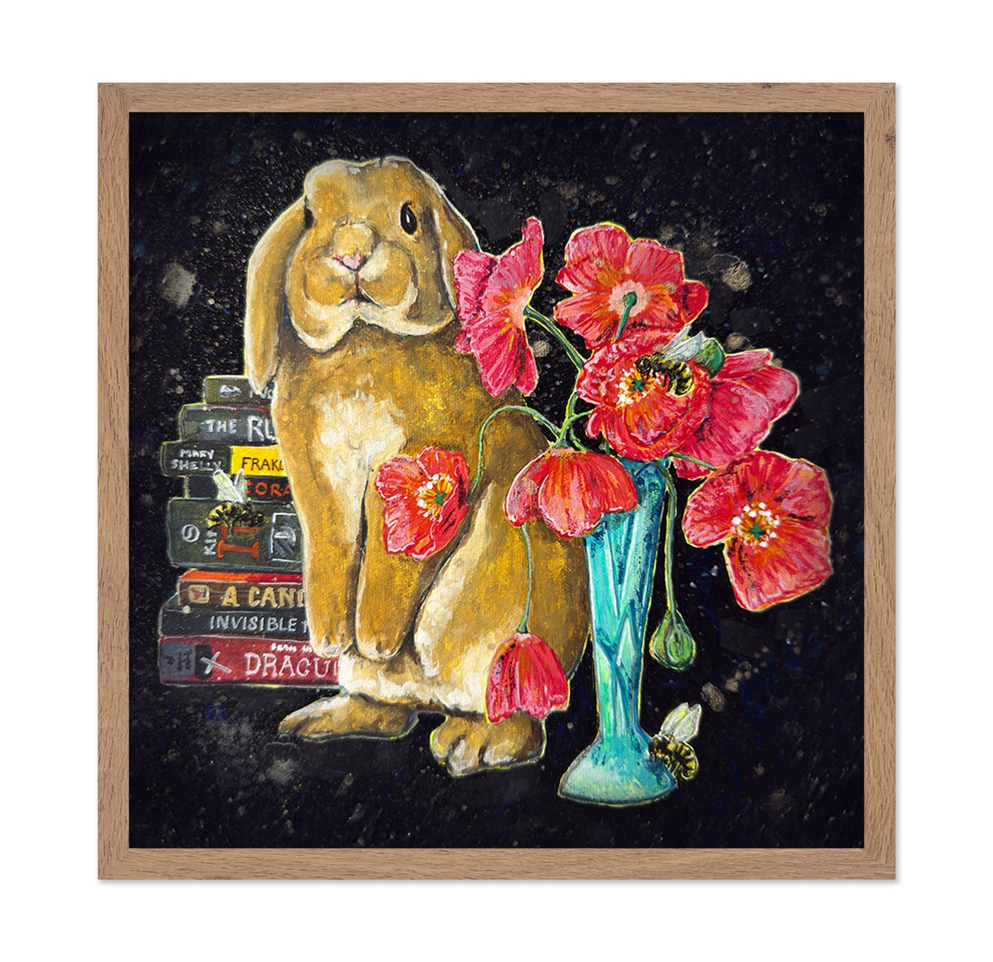 Brave Bunny With Poppies