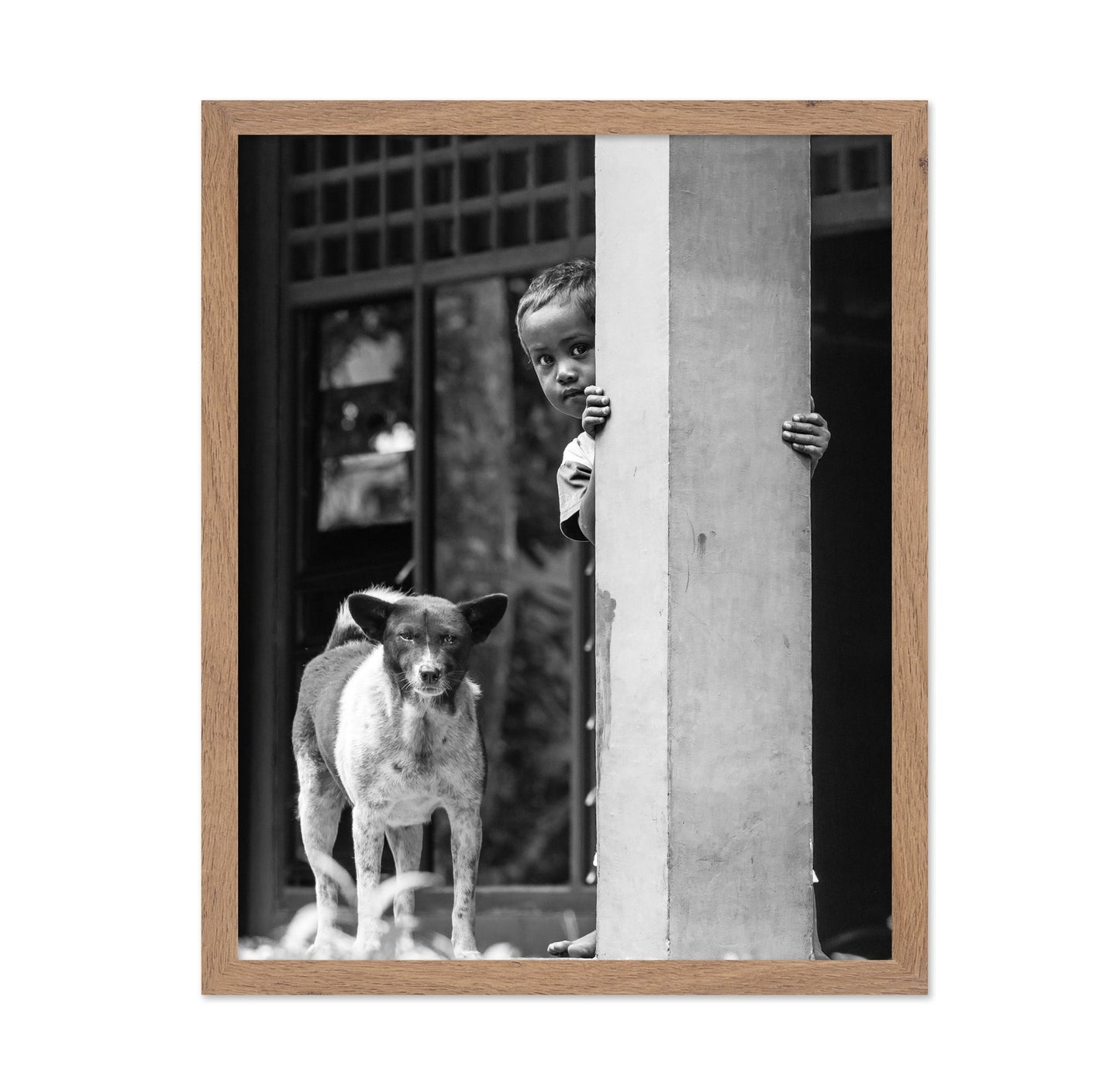 Child And Dog Peek