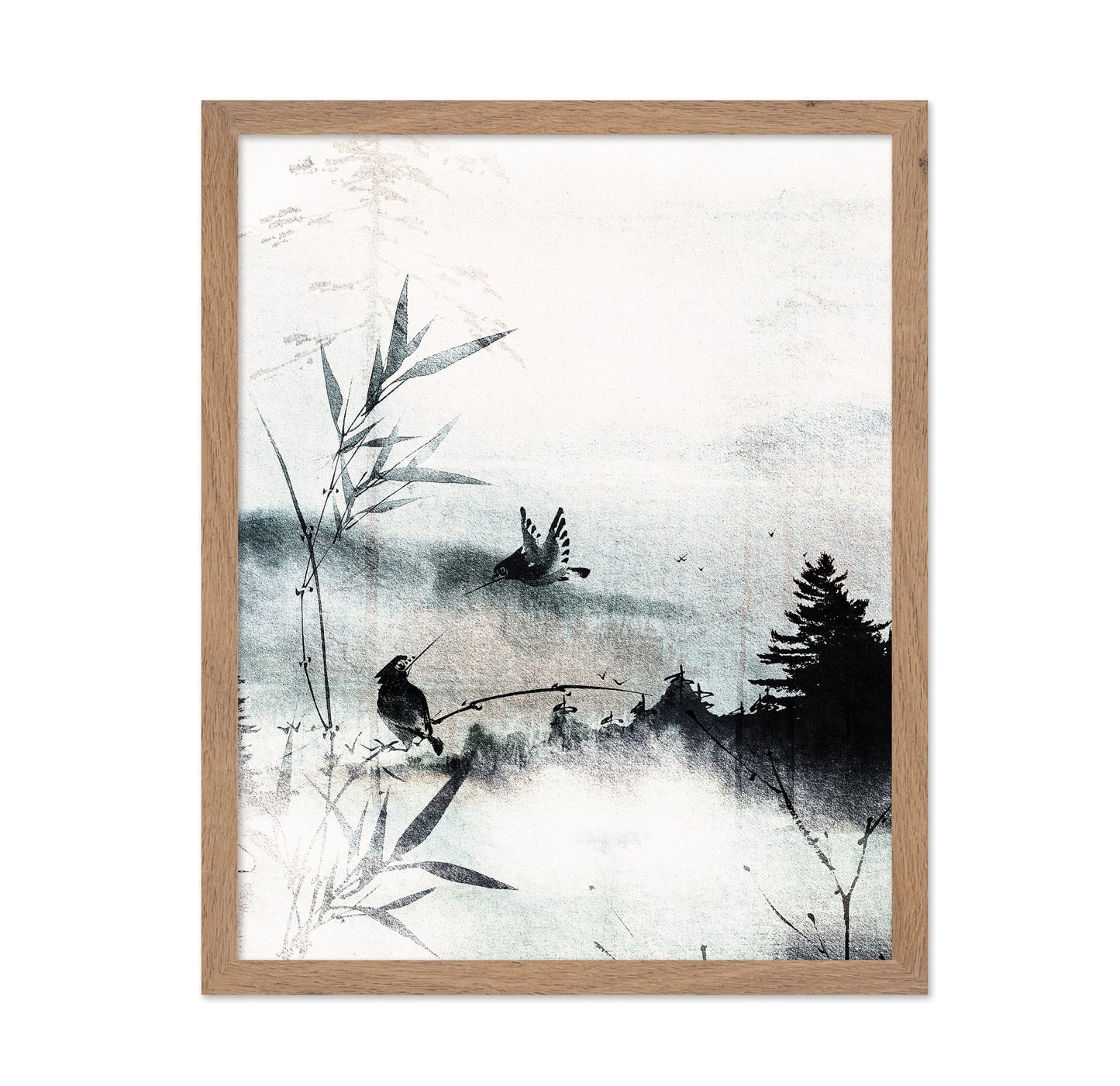 Misty Bamboo Birds