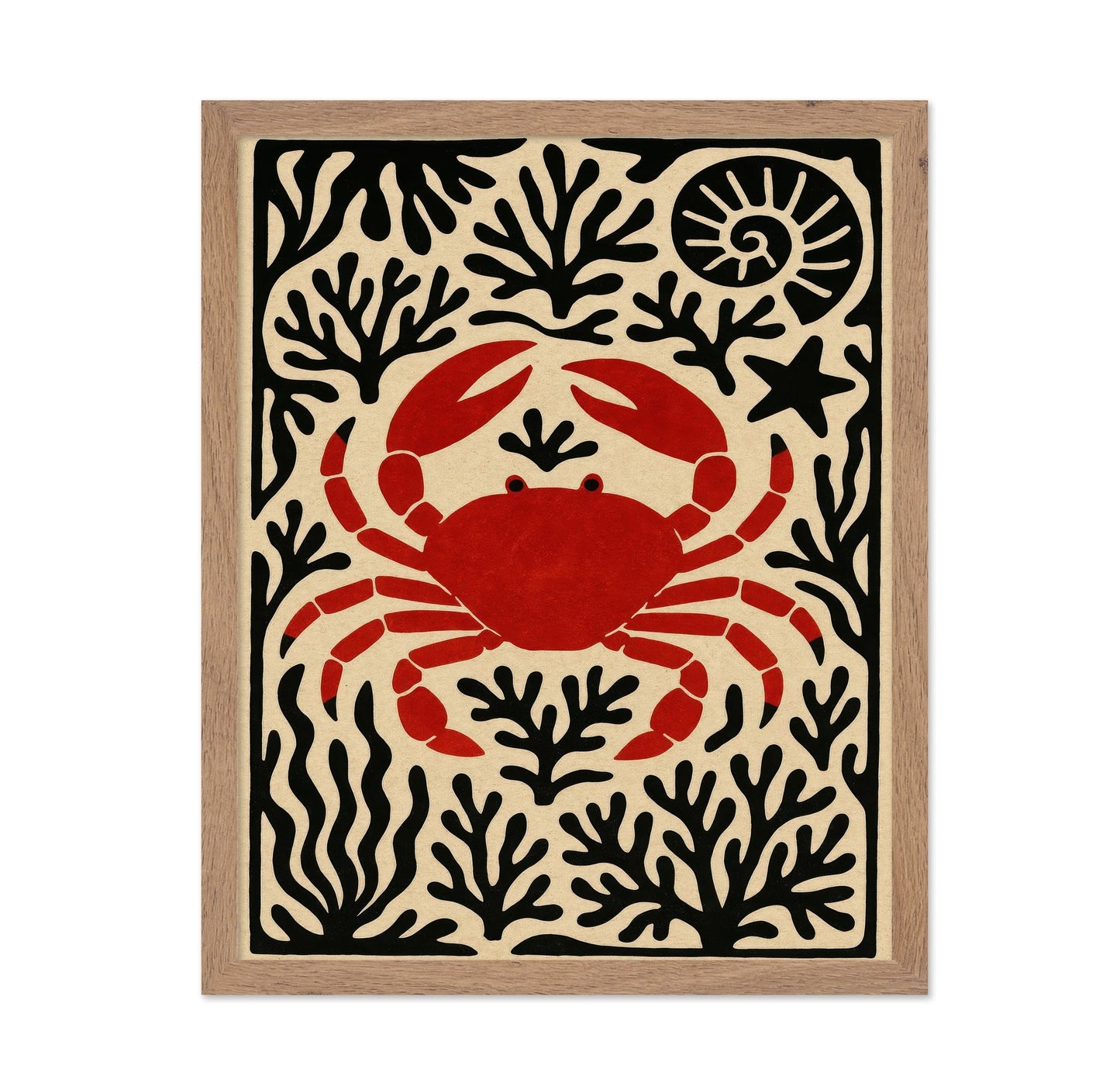 Red Crab Coastal Art